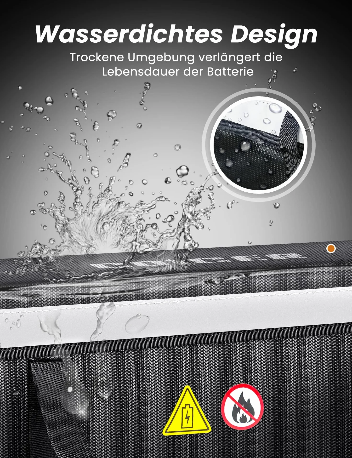 COICER E-Bike Wodoodporne Etui na Akumulator Lipo Bezpieczna Torba