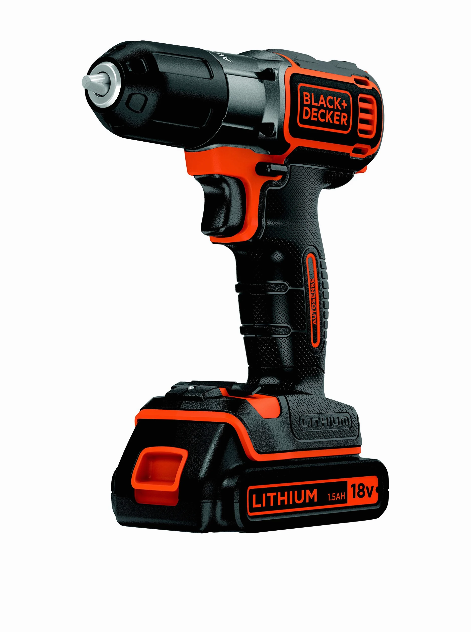 Black+Decker Autosense ASD184K Wiertarko-wkrętarka akumulatorowa, 1,5 Ah