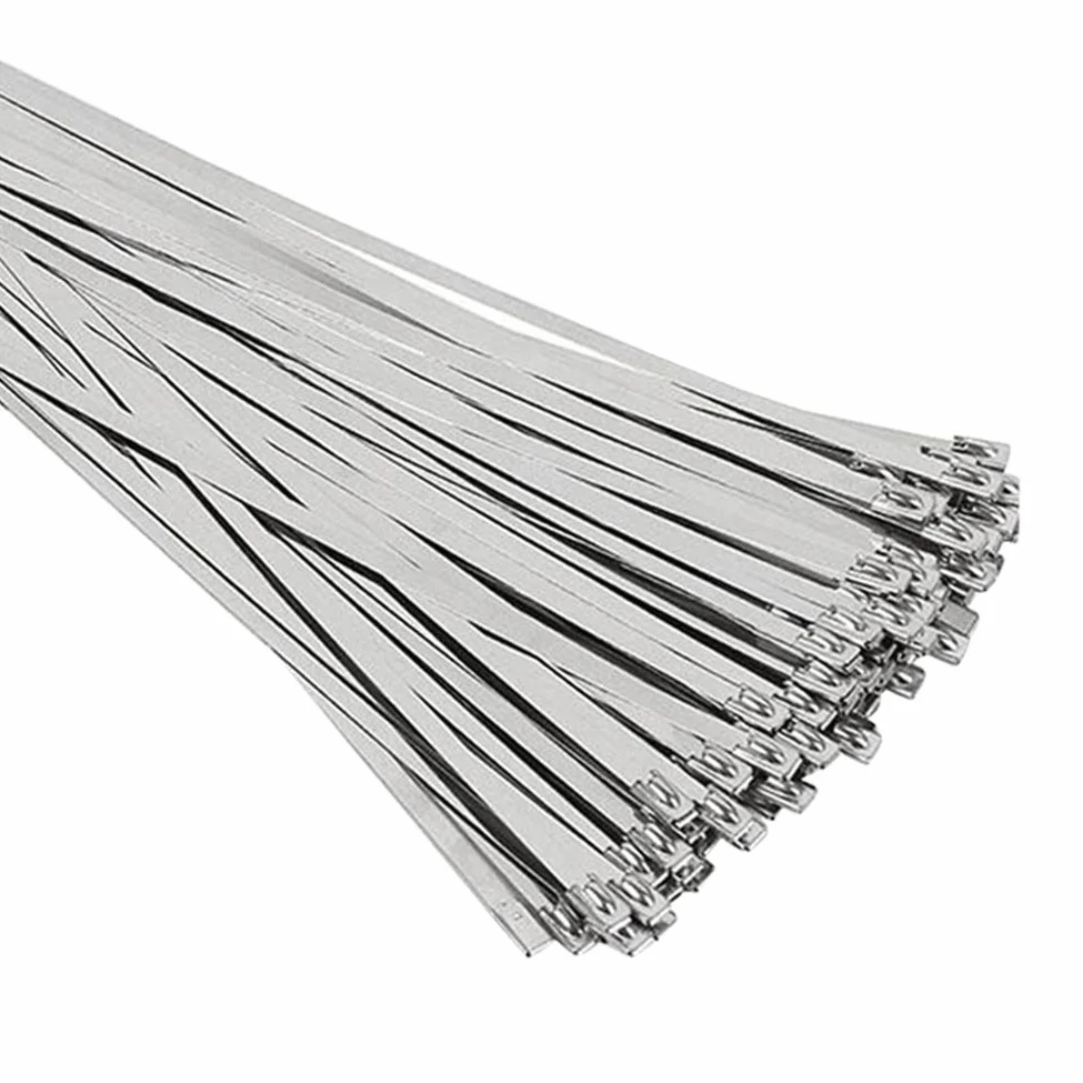 Opaski kablowe, opaski błyskawiczne 100 szt. Uniwersalne opaski zaciskowe Metalowe opaski zaciskowe Samozamykająca się opaska zapinana na zamek Zamek błyskawiczny na zamek Czarne opaski kablowe (kol