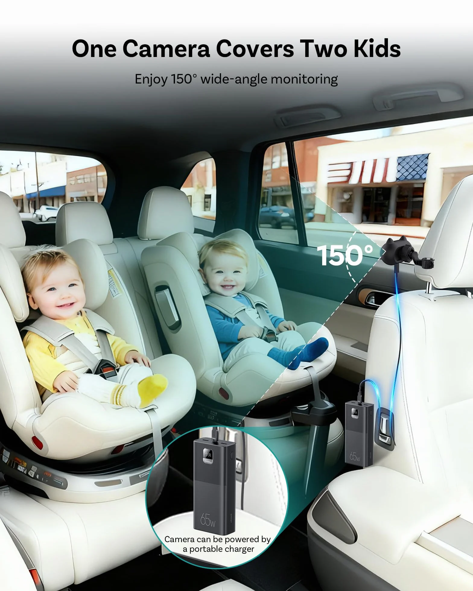 Ottocast Cabin Care 2026 Mini Bezprzewodowy Adapter CarPlay Kamera 1080P 150° Szerokokątny Widok na Tył USB-A