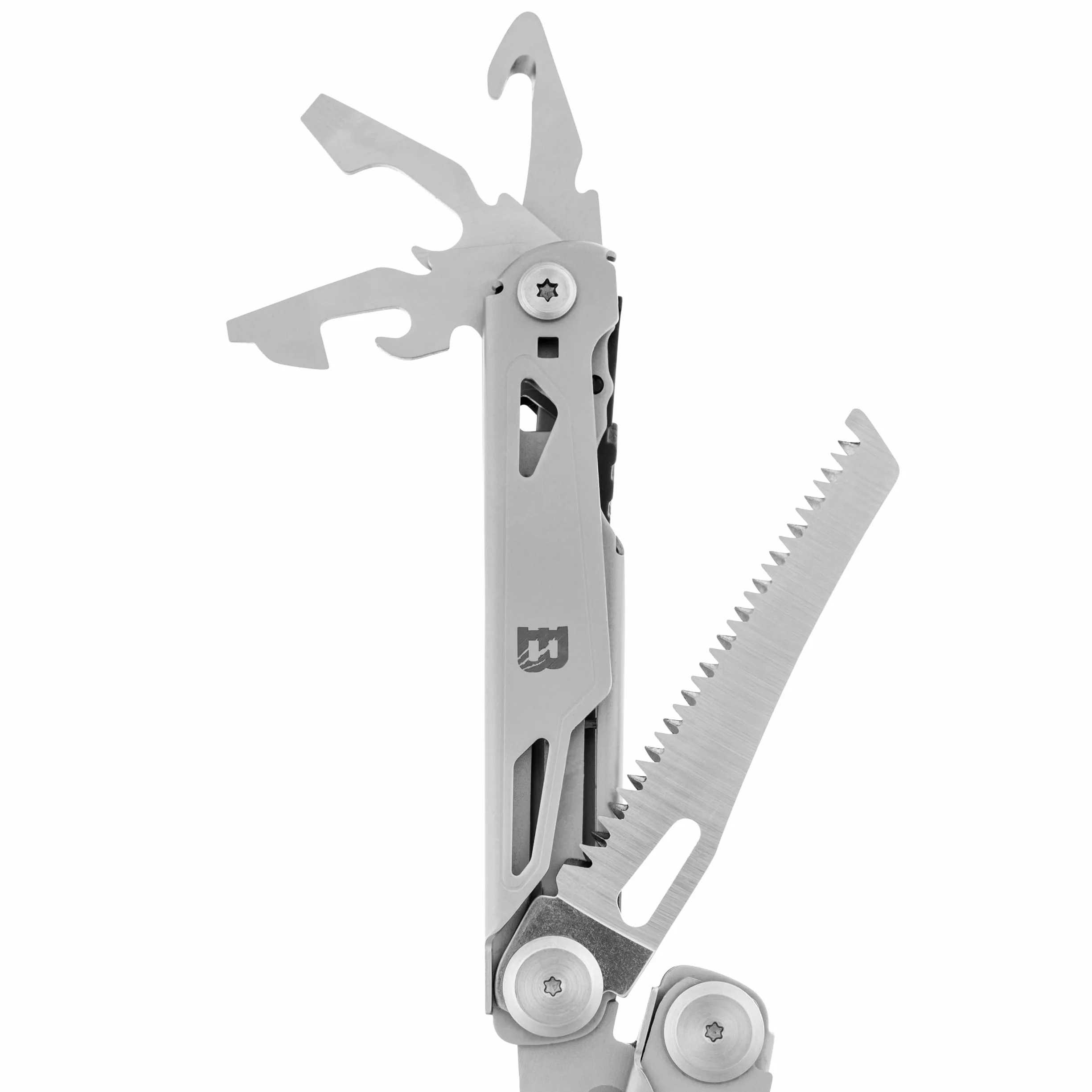 Badger Outdoor Torrent 15w1 Multitool ze stali nierdzewnej - Nóż kieszonkowy składany z pochwą - Wielofunkcyjne narzędzie EDC Prezenty dla mężczyzn - Gadżety campingowe
