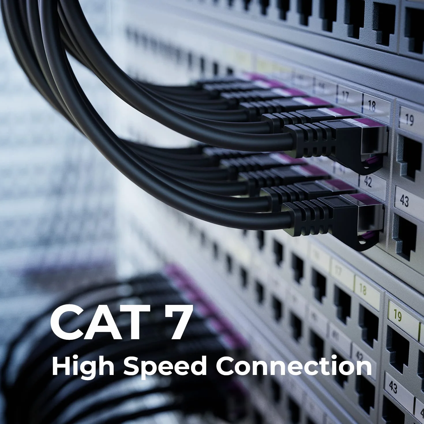 deleyCON CAT7 Kabel Sieciowy 0,5m RJ45 Patchkabel Ethernet 10 Gigabit SFTP PiMF Ekranowanie Miedź Czarny