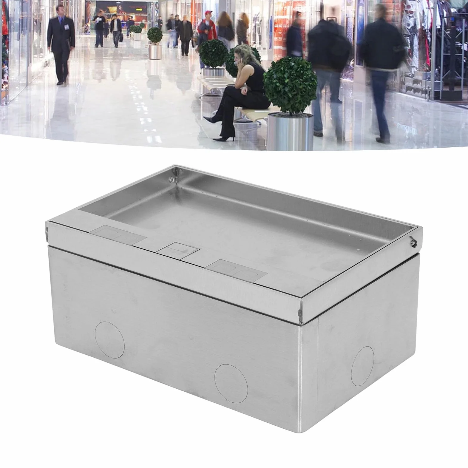 Generic Wodoodporny Zestaw Wpuszczanych Podłogowych Pudełek Wylotowych ze Stali Nierdzewnej do Marmuru z Bezpiecznym Uszczelnieniem, Materiałem Odpornym na erozję do Biur i Majsterkowania