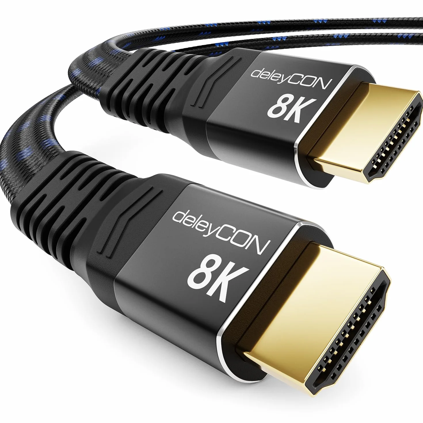 deleyCON 7,5m Płaski 8K HDMI 2.1 Kabel 48Gbps Ultra High Speed 10K/8K@60Hz 4K@120Hz/144Hz 2K@240Hz