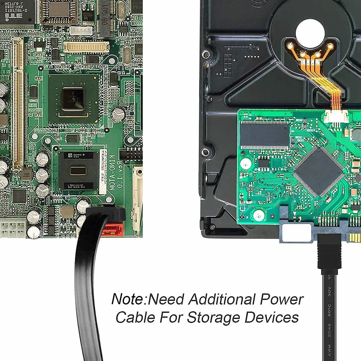 BENFEI Kabel SATA III 6 Gb/s 18 cali 3-pak z zatrzaskiem blokującym