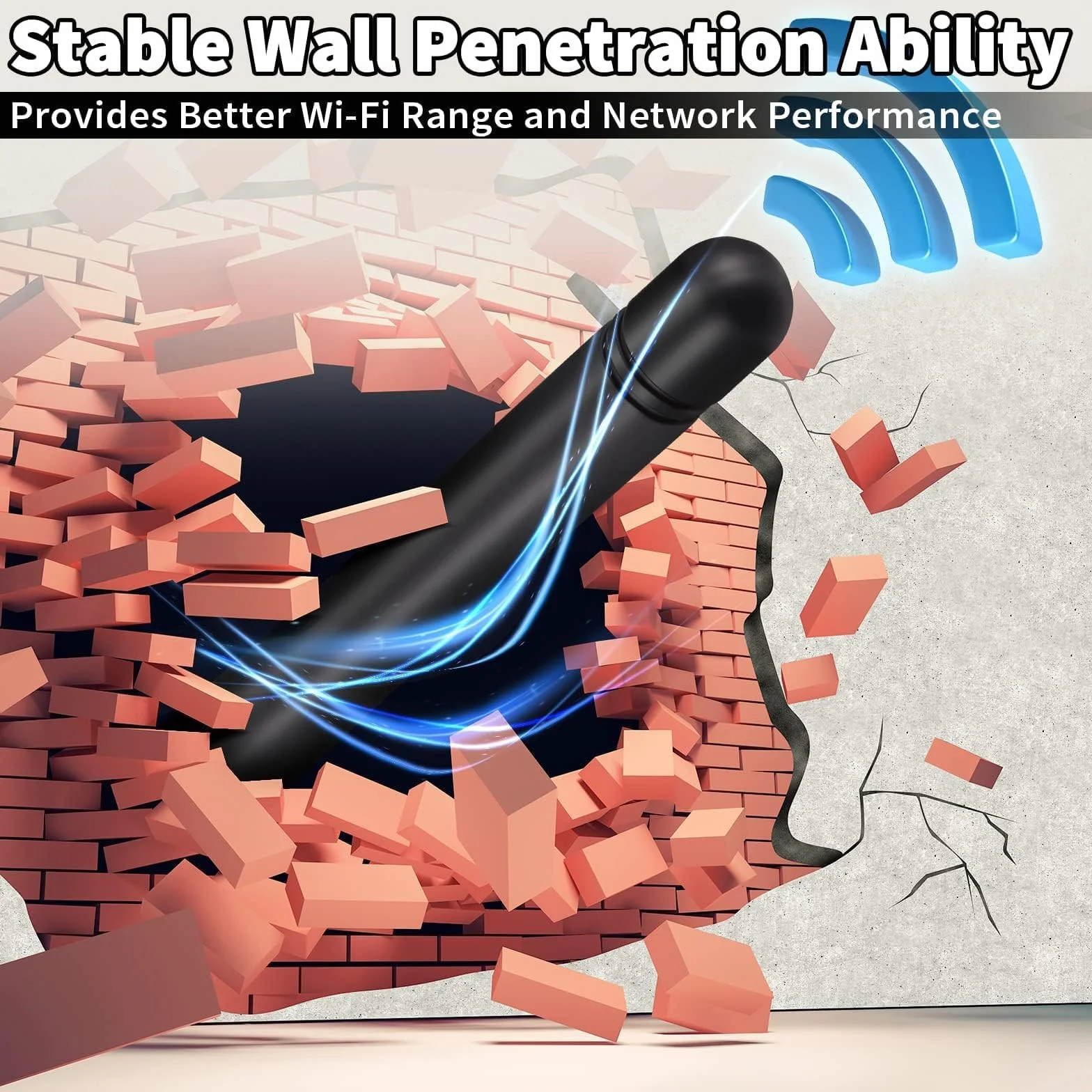 Bingfu Dwuzakresowa antena WiFi 2,4 GHz 5 GHz 5,8 GHz 3dBi MIMO RP-SMA Męska wielokierunkowa 2 pakiety