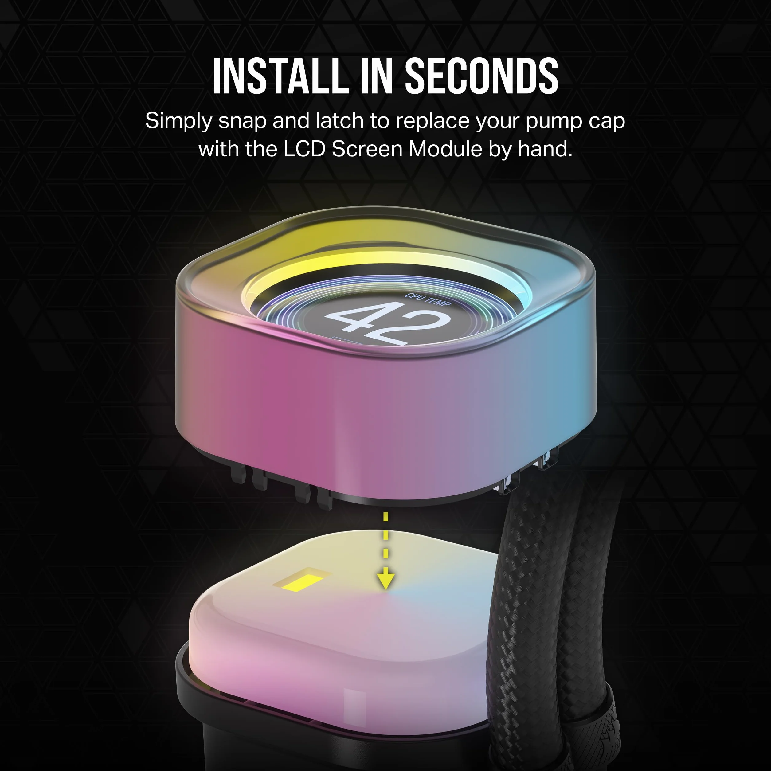 Corsair iCUE LINK AIO Moduł ekranu LCD IPS 5.3 cm 24 LED RGB, czarny