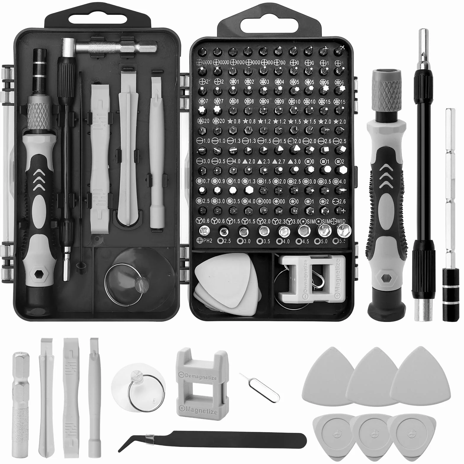 Zestaw wkrętaków precyzyjnych 115 w 1, precyzyjne narzędzia z 98 bitami, do komputera, laptopa, PS5, iPhone'a, tabletu, Xbox, zabawek, zegarków, aparatów fotograficznych