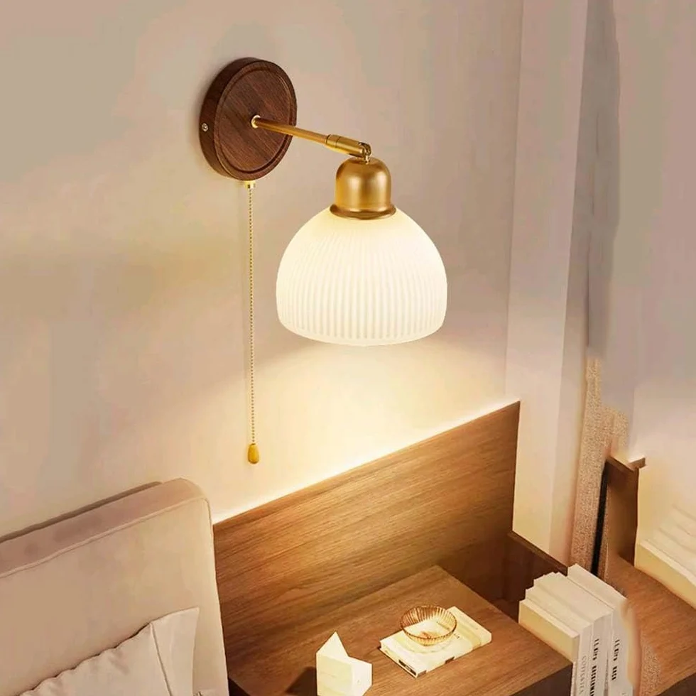 E27 szklana lampa ścienna, regulowana z przełącznikiem, lampa ścienna do wnętrz, vintage, obrotowa, złota lampka nocna, retro industrialny klosz szklany i metalowa podstawa, lampa do czytania, do syp