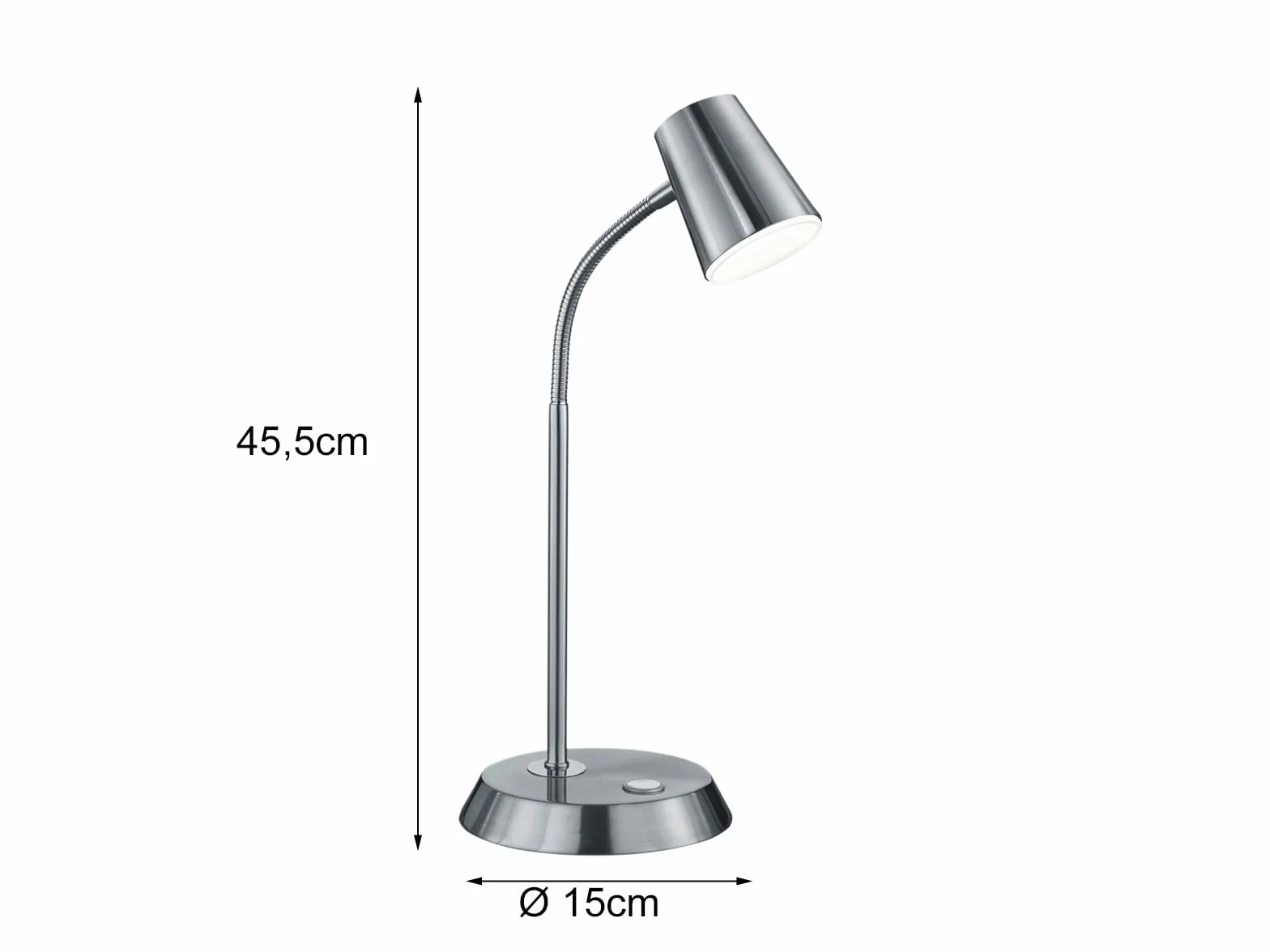 Elastyczna lampa biurkowa LED w zestawie 2 szt. w kolorze matowego niklu z dotykowym ściemniaczem – idealna jako lampka do czytania, lampka nocna lub lampka robocza