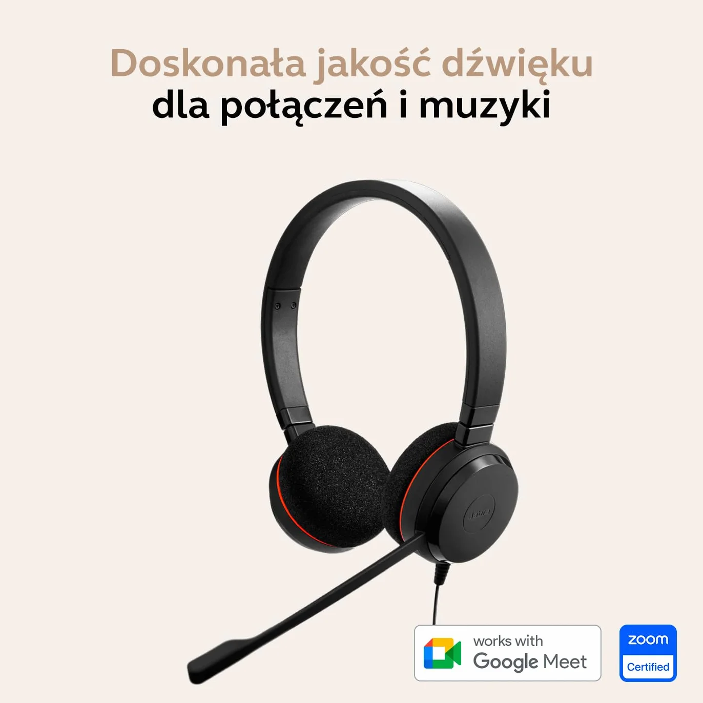Jabra Zestaw słuchawkowy stereo Evolve 20 – słuchawki z certyfikatem ujednoliconej komunikacji do telefonu VoIP z pasywną redukcją szumów, USB-C/A, czarne