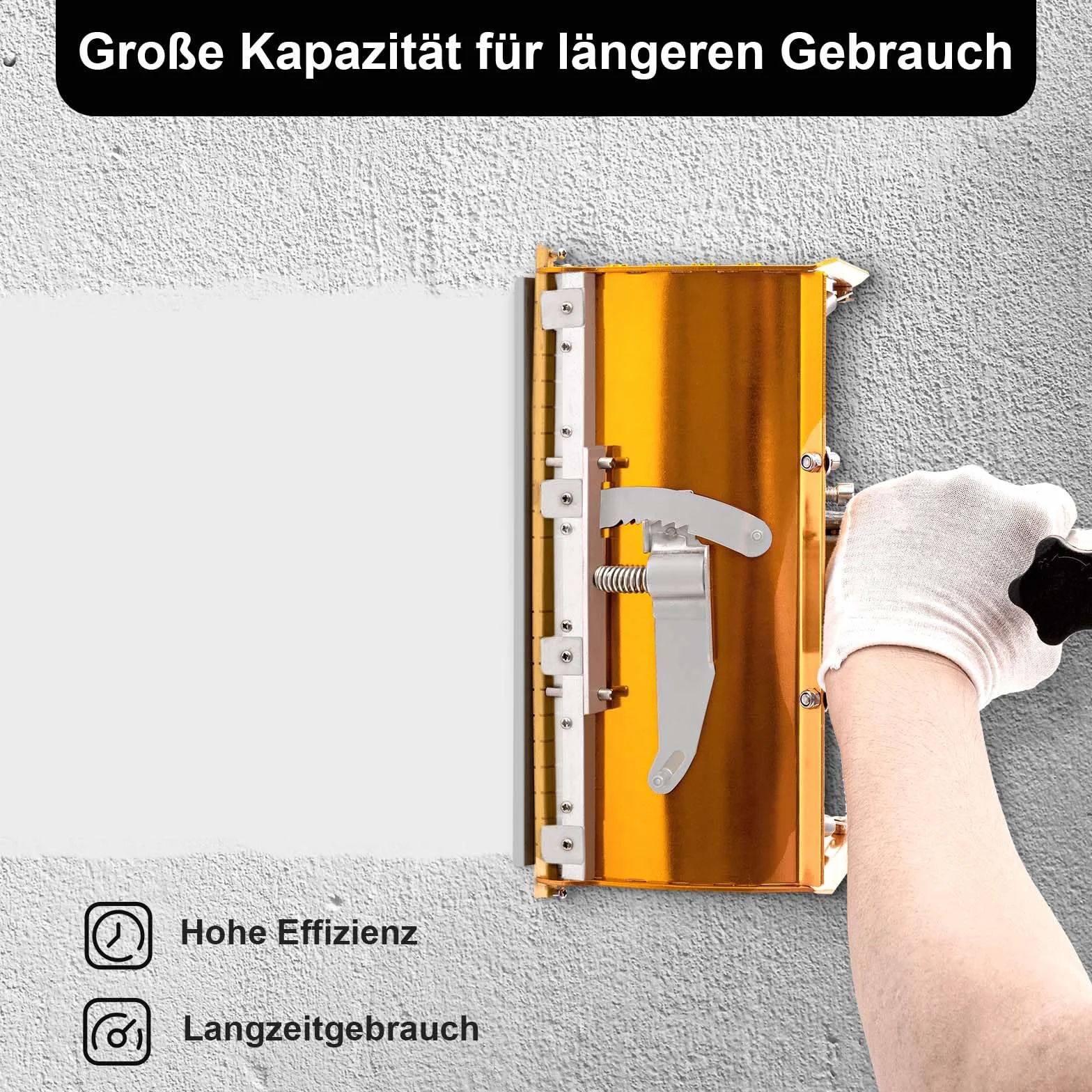 Kielnia do płyt gipsowo-kartonowych, narzędzia do wykańczania płyt gipsowo-kartonowych, płaskie pudełko z regulowanym uchwytem 105-168 cm i 5 zębatkami, do ścian, sufitów