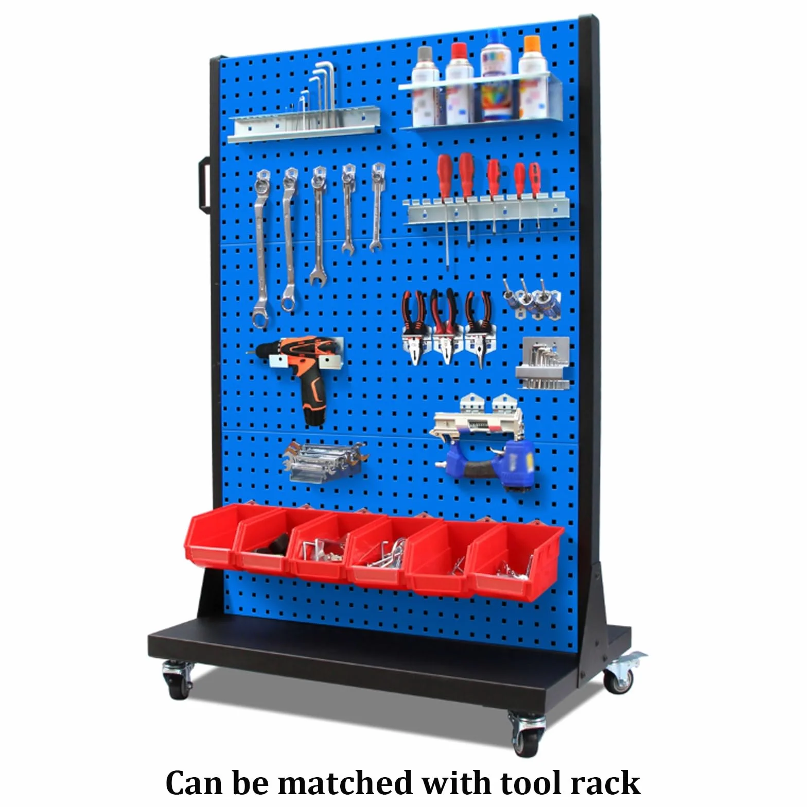 Organizer ścienny do domu i biura, Organizer ścienny z pegboardu do przechowywania narzędzi w kuchni garażowej wielokolorowy, wiele rozmiarów | Black,60x35cm