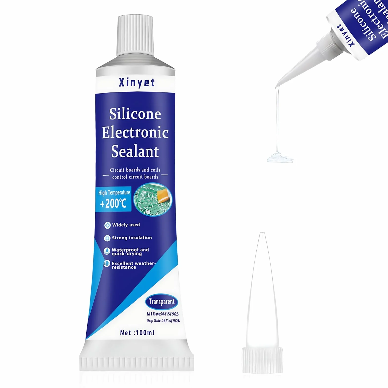 Żel elektryczny, 100 ml, płynna izolacja elektryczna, wodoodporna i szybkoschnąca, odpowiednia do płytek drukowanych, kart kontrolnych