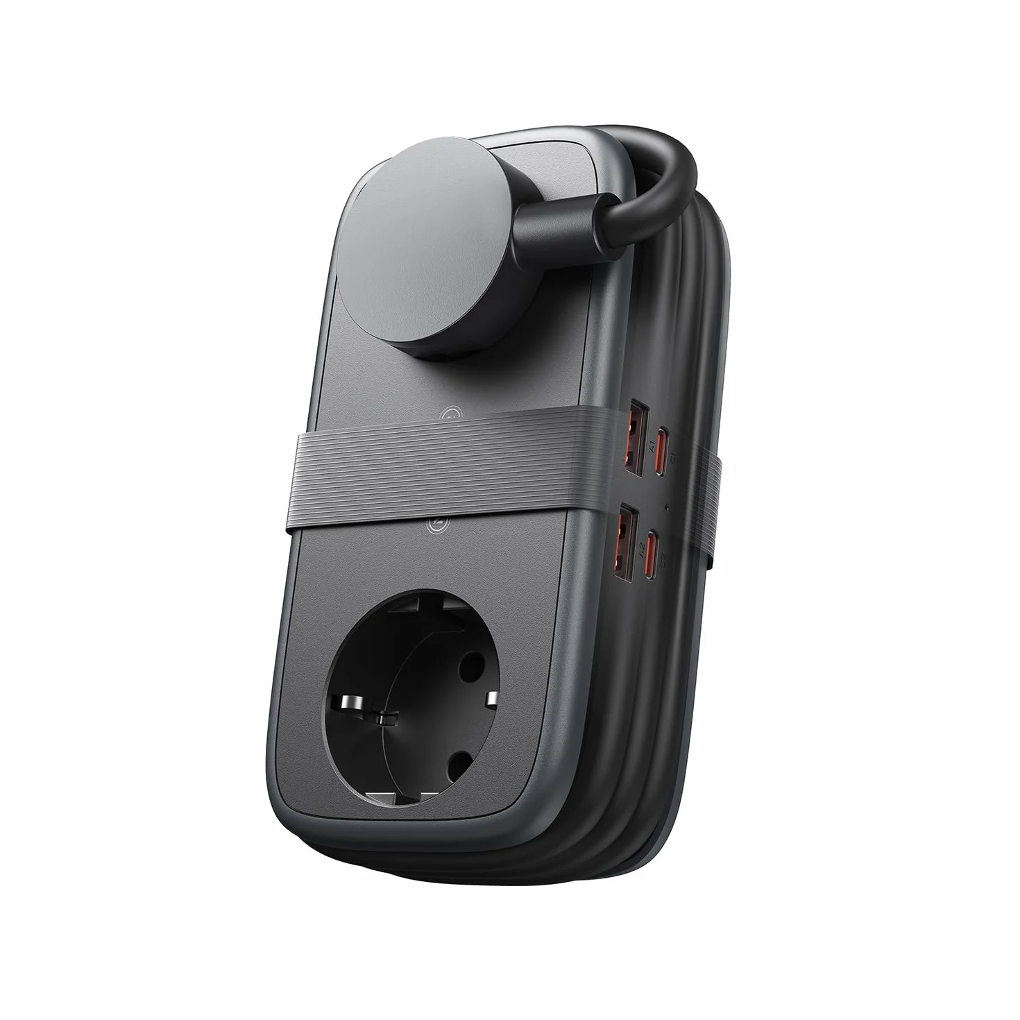 Listwa zasilająca NTONPOWER 2 gniazda USB-C 65W PD płaska wtyczka 2500W 1,5m czarna