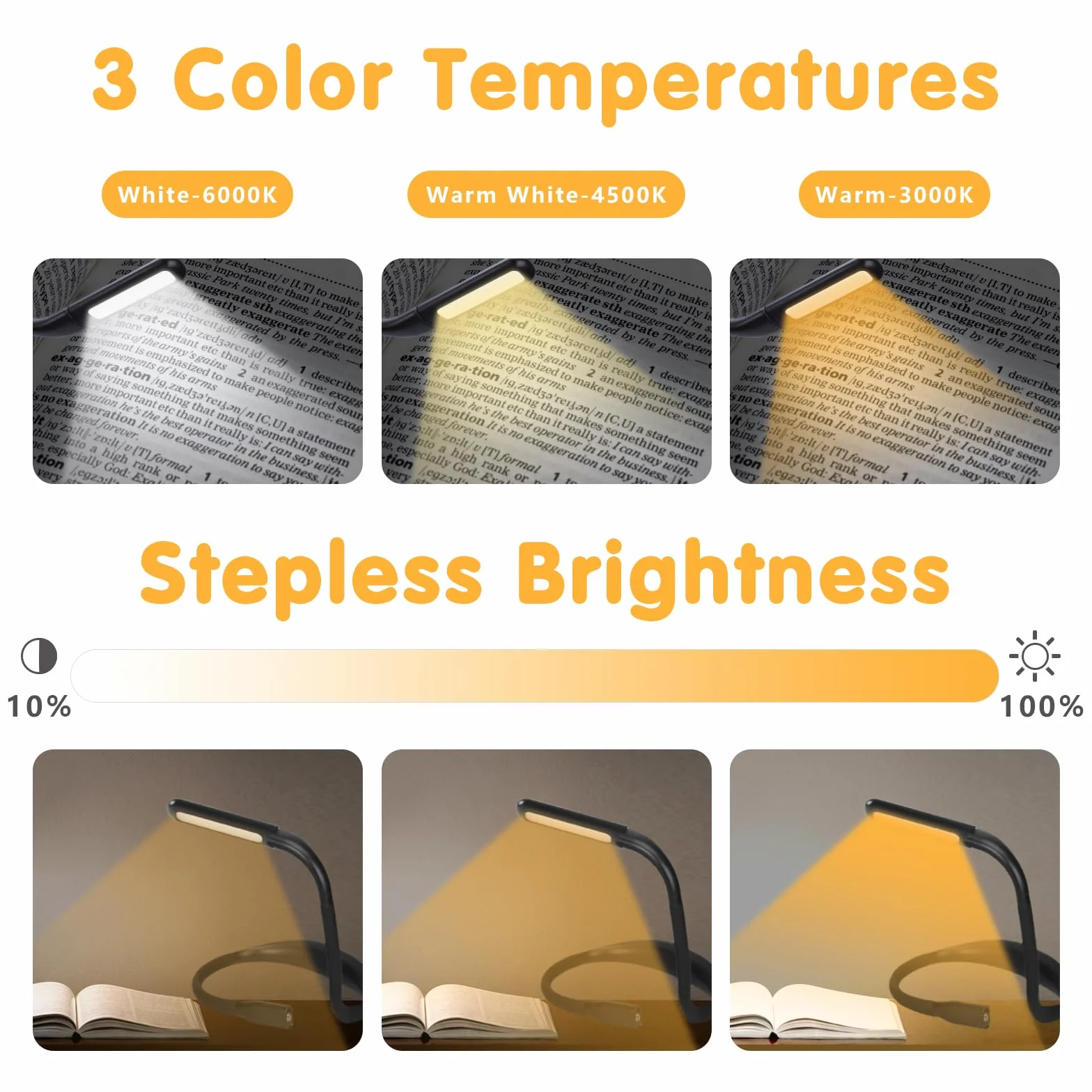 Alyvisun Lampka do Czytania Książki Na Szyję, LED Lampki Do Książek w Łóżku USB Ladowania Przenośne Neck Reading Book Light na Drutach, Napraw, Podróży, na Kemping