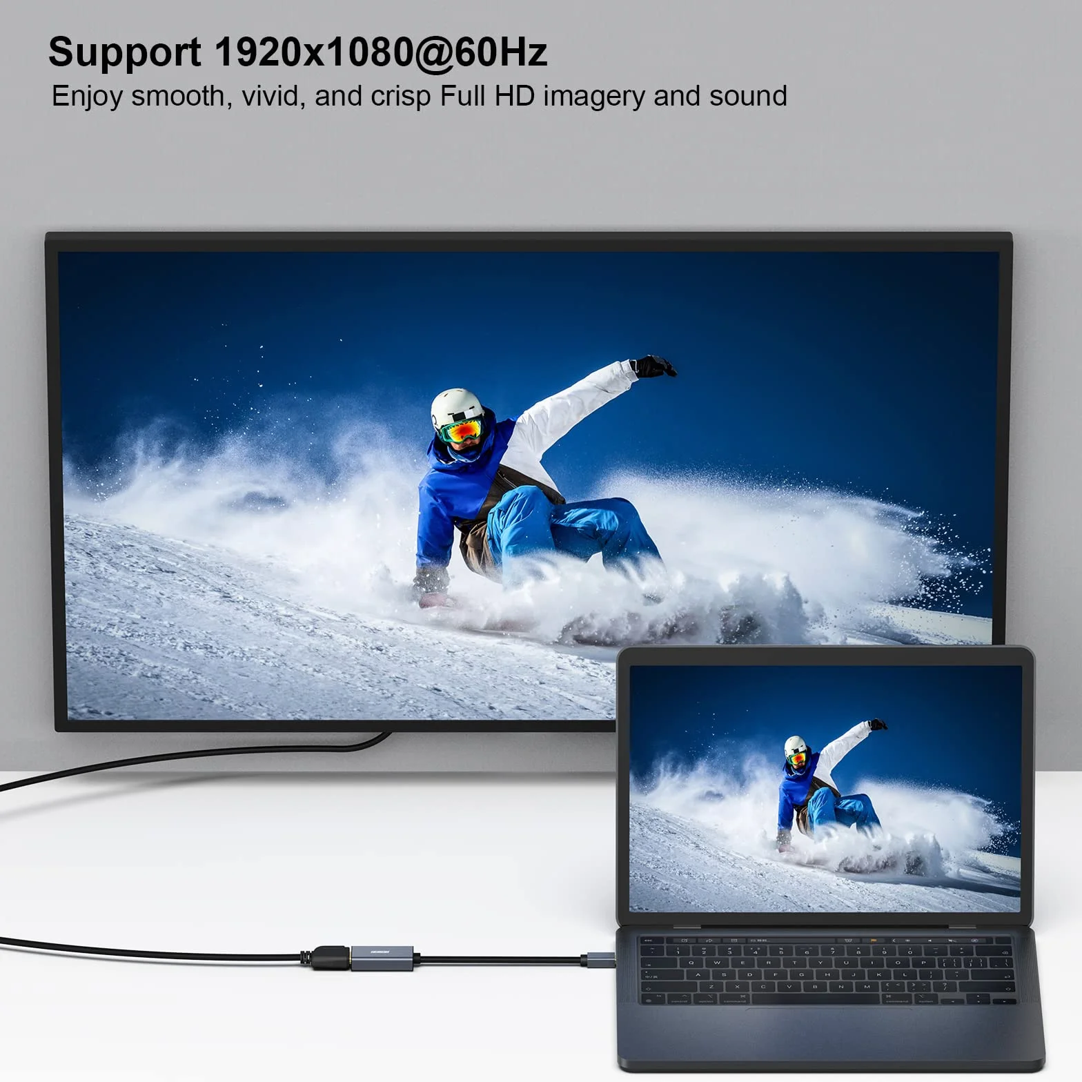 BENFEI Adapter Mini DisplayPort na HDMI, adapter Thunderbolt 2 na HDMI kompatybilny z MacBook Air/Pro, Microsoft Surface Pro/Dock, monitor, projektor, pozłacane złącza i aluminiowa powłoka