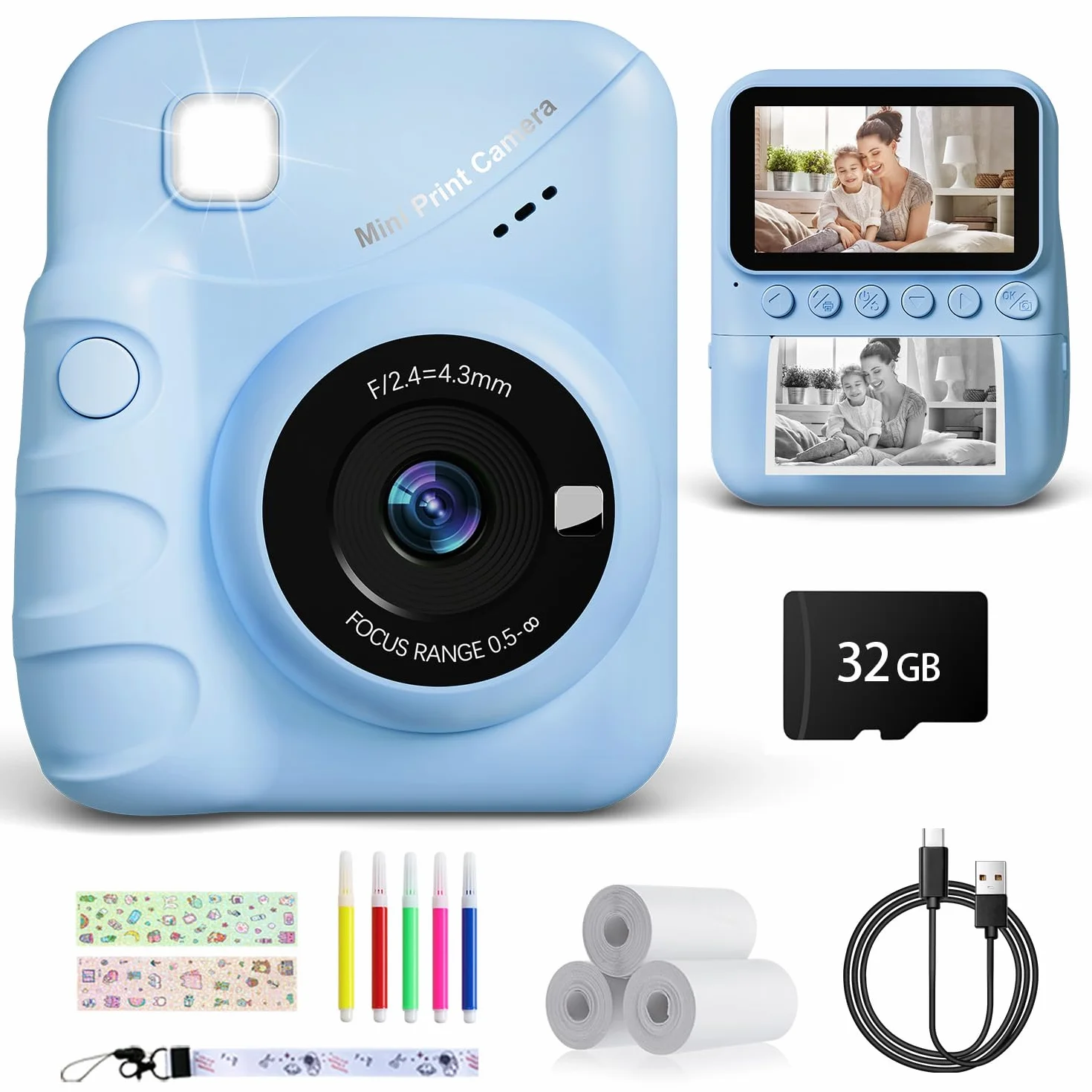 TIATUA aparat cyfrowy dla dzieci 48 MP 3,0 cala 32 GB karta