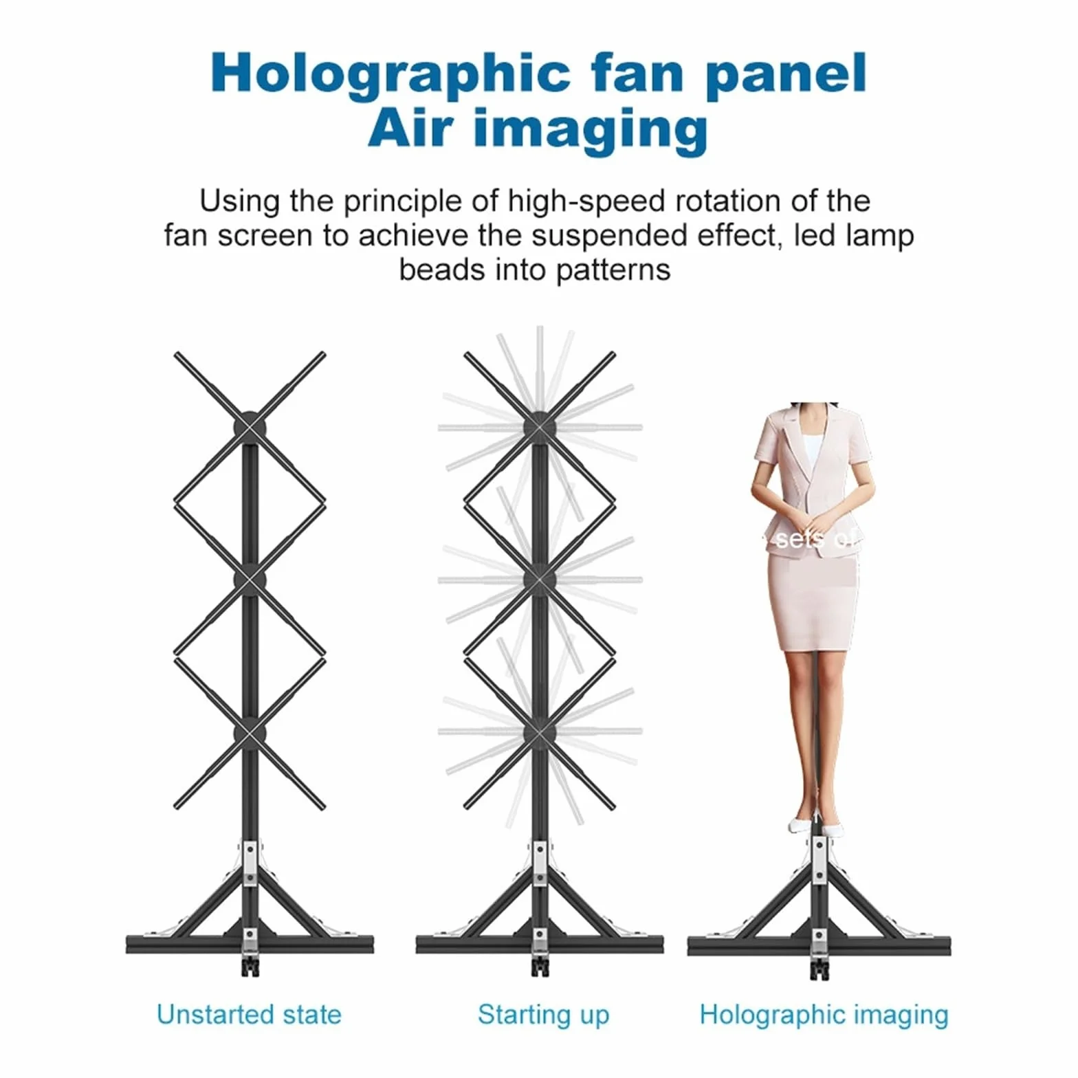 Splicing 3D Hologram Fan LED Floor Stand Video High Resolution Holographic Projector Big Size Display For Business Store Signs, Bar, Party dla firm, sklepów, barów, imprez Halloween