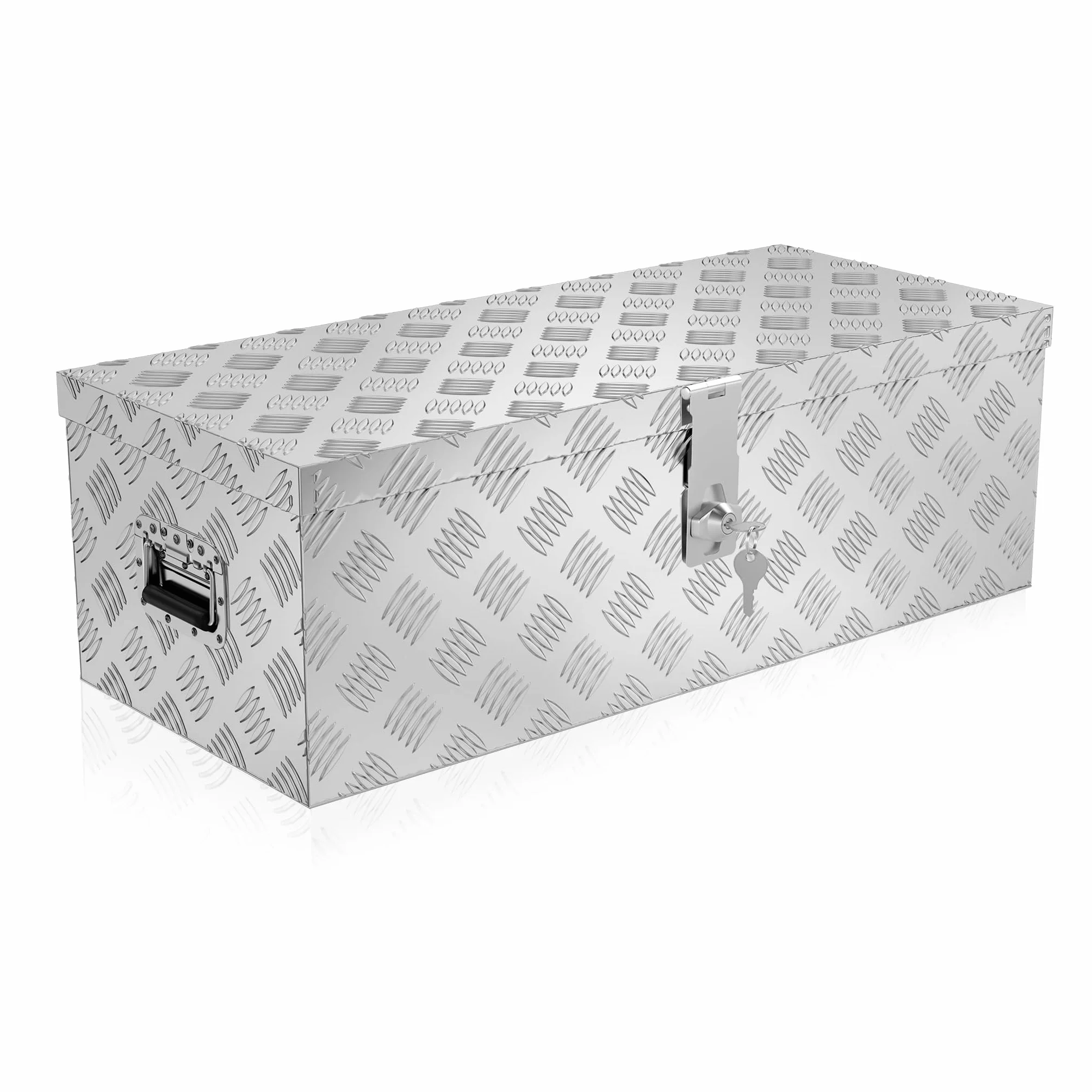 XMTECH Aluminiowe Pudełko Transportowe, Do Przechowywania, 61,5 x 26,5 x 30 cm, Skrzynka Magazynowa 38 l, Na Narzędzia