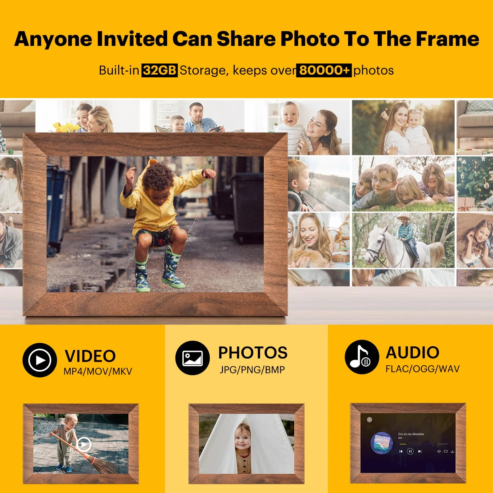 KODAK Cyfrowa ramka na zdjęcia Wi-Fi 10,1" HD IPS ekran dotykowy 32 GB