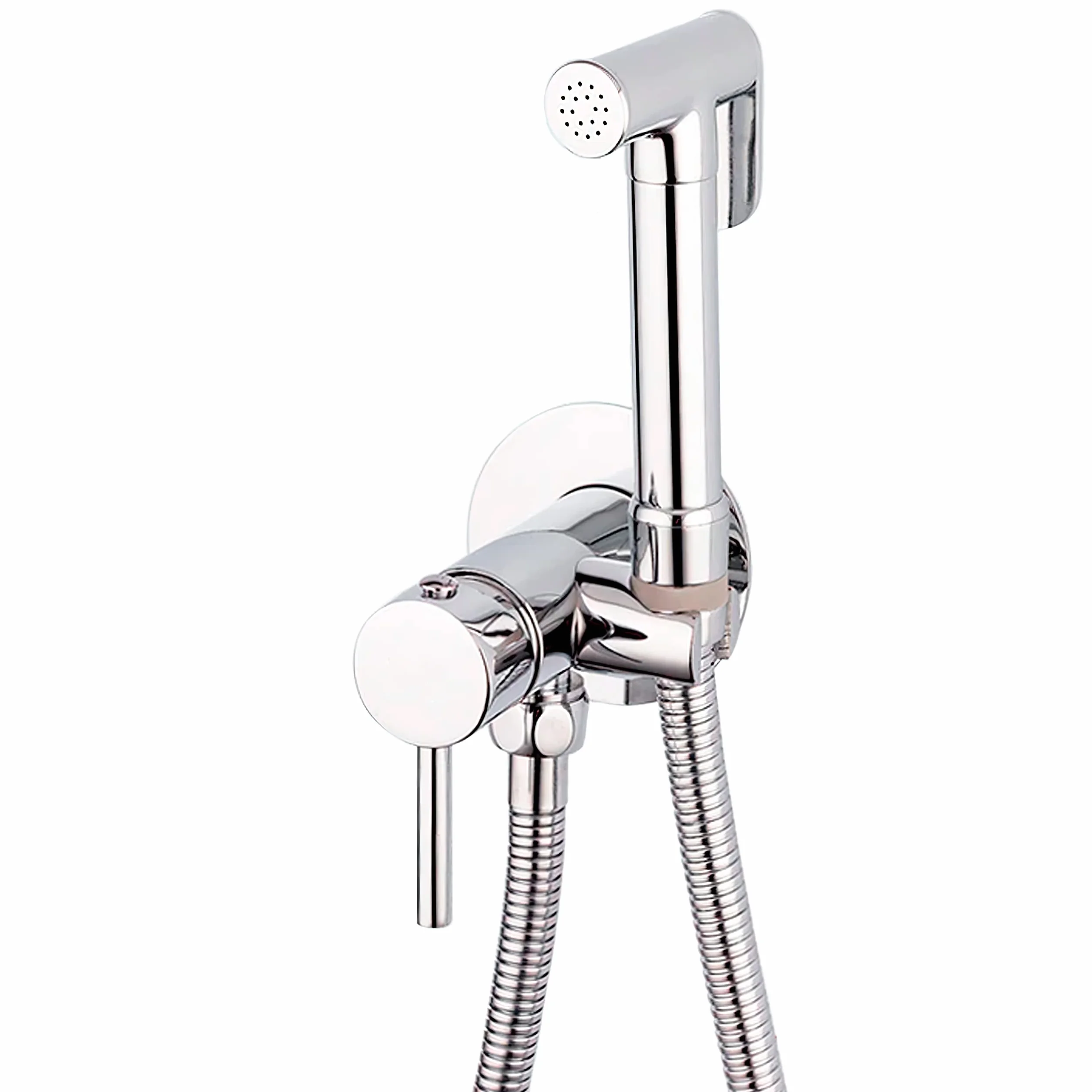 VALAZ Okrągły chromowany bidet do zabudowy higienicznej - zimna i ciepła woda