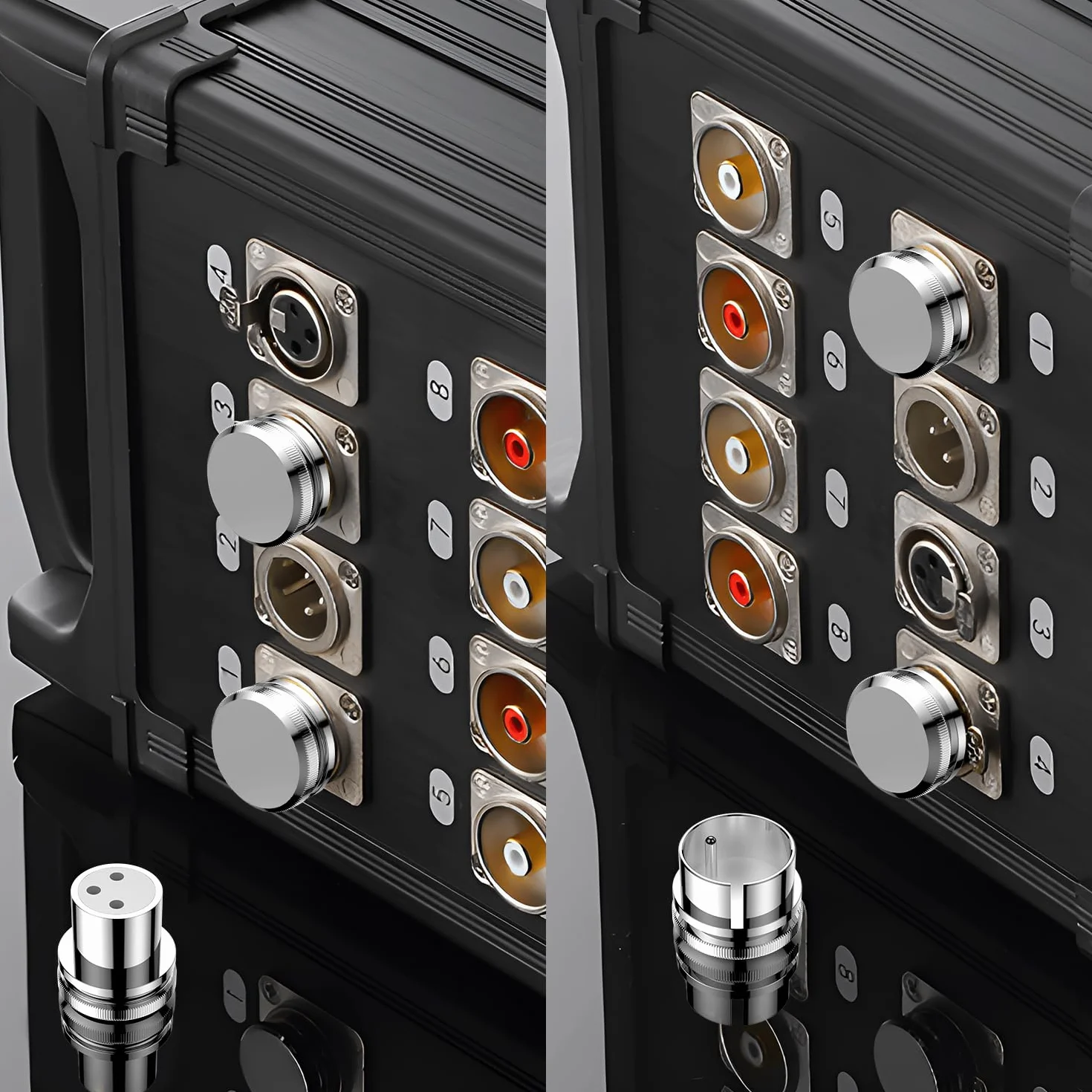 Tertullus 2 sztuki XLR zaślepki rodowane żeńskie XLR Cap xlr nakładki ochronne (rodowane, 2 sztuki XLR żeńskie)