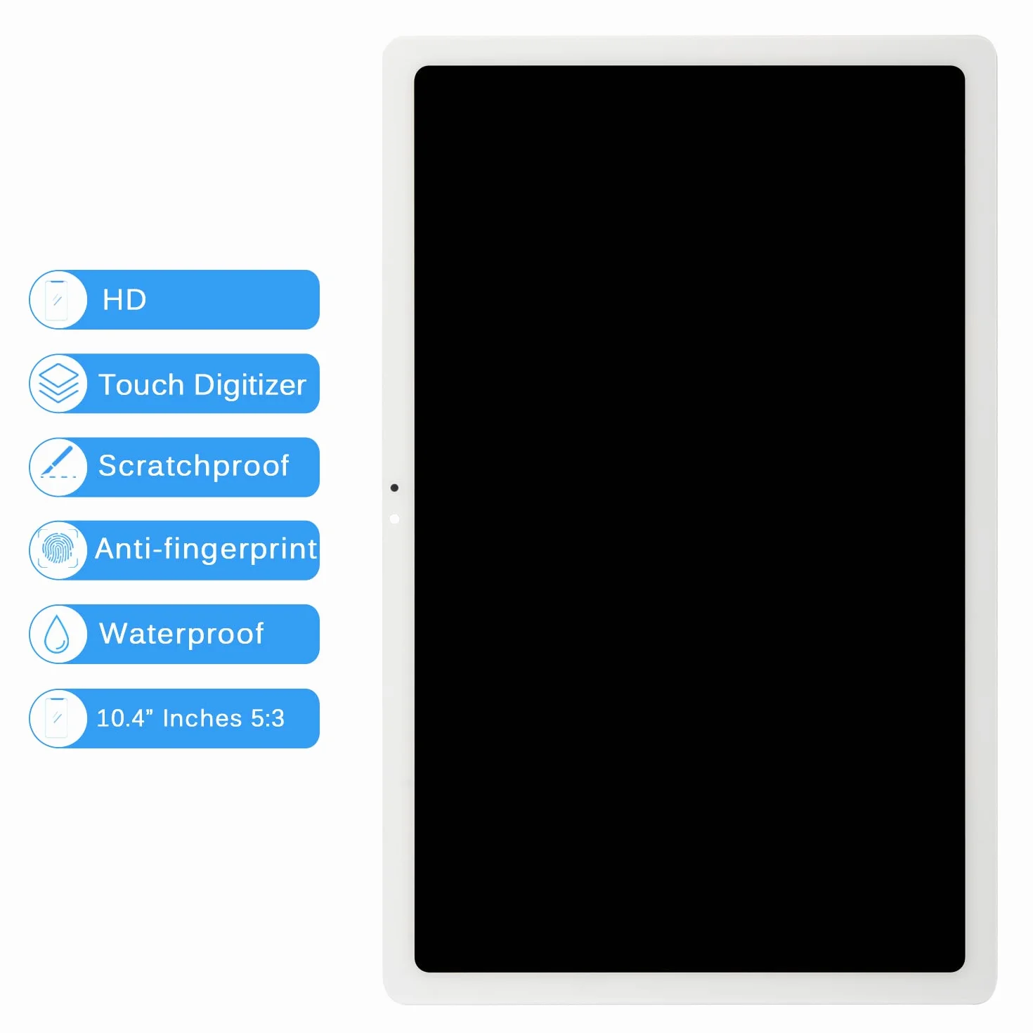LADYSON Oryginalny wyświetlacz LCD do Samsung Galaxy Tab A7 10,4" (2020) SM-T500 T505 T500 czujnik dotykowy szklany ekran digitizer panel montażowy biały