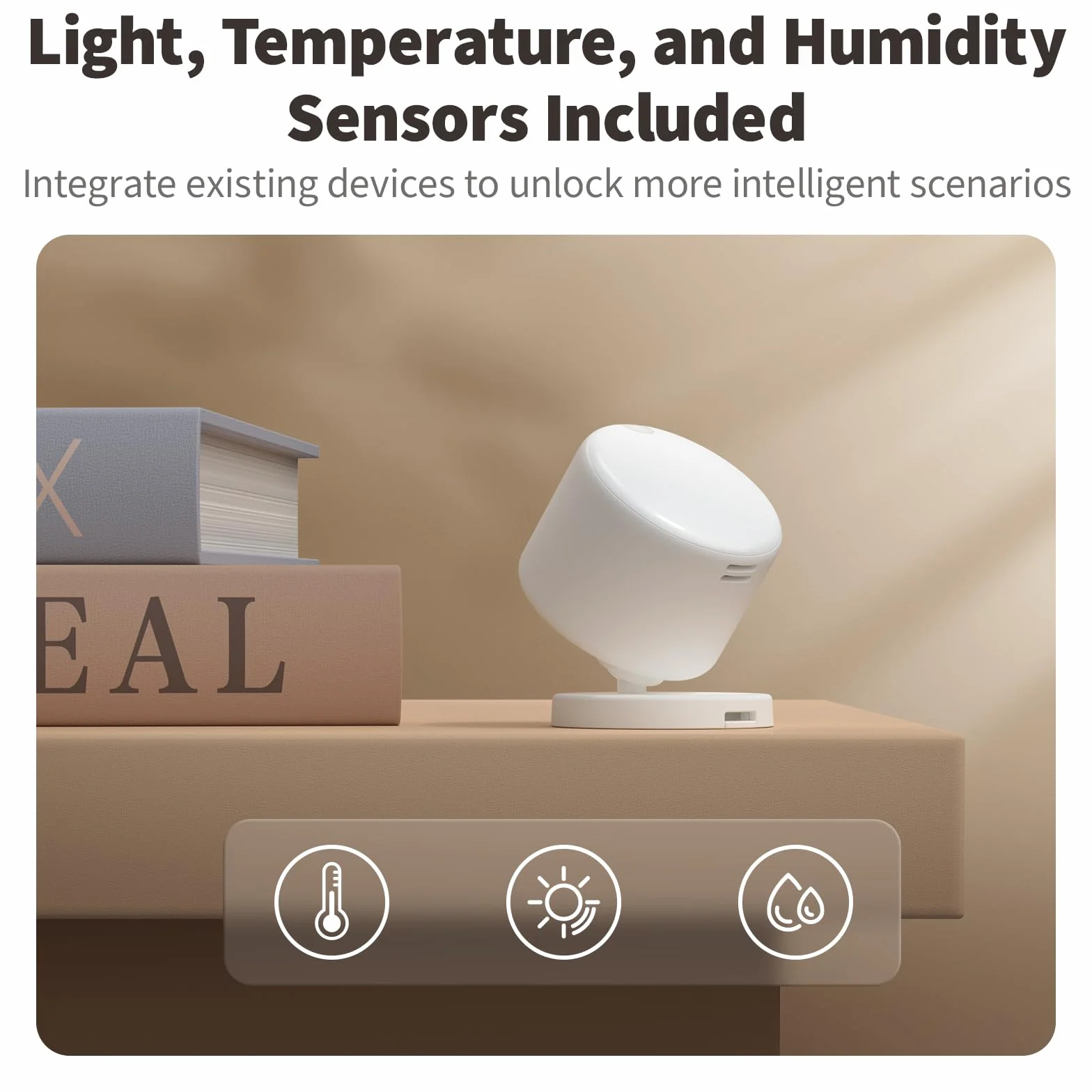 Aqara Czujnik Obecności FP300 — Bezprzewodowy 5-w-1 z technologią mmWave, PIR, pomiarem światła, temperatury,wilgotności; obsługa Thread Zigbee; zgodny z HomeKit, Home Assistant, Alexą i Google Home