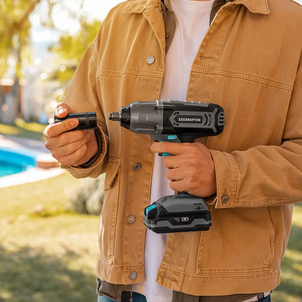 Cecotec CecoRaptor Impact 2020 Ultra bezprzewodowy klucz udarowy, 20 V i 2000 mAh, prędkość biegu jałowego 2300 obr./min, odporność na uderzenia 3000 BPM, maks. moment obrotowy 400 NM, uchwyt wiertła