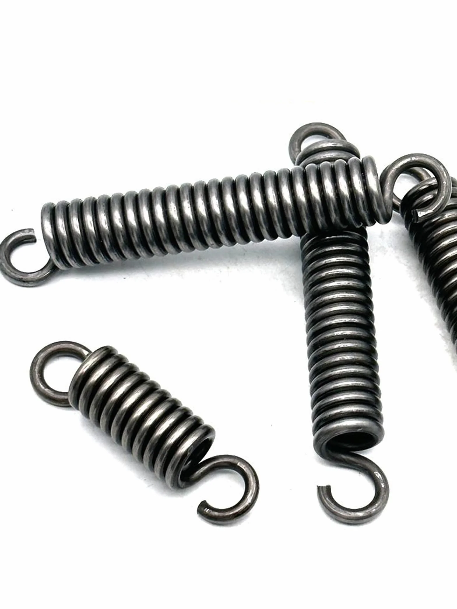 Podwójny hak sprężyny napinające 7 mm średnica drutu, 40 mm OD, długość swobodna 190 mm, stal sprężynowa przedłużona sprężyna, 1 sztuka
