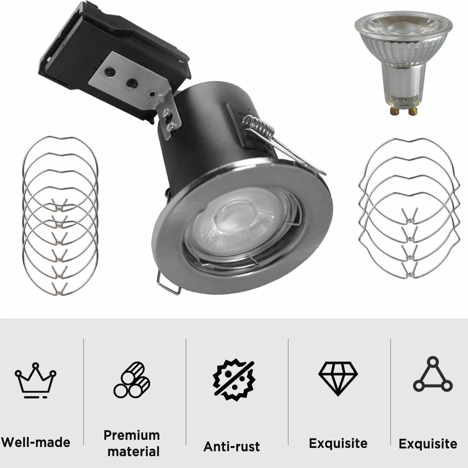 30 sztuk sprężyn mocujących pierścieni do 50 mm MR16 GU10 reflektor do zabudowy pierścień sprężynowy do LED Spot Light lampa halogenowa 2 style
