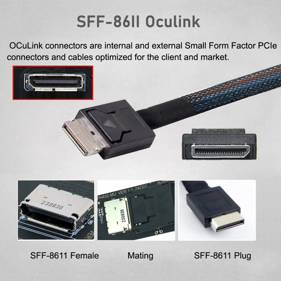 CY Adapter PCI-Express 4.0 PCIE 16x do czterech Oculink SFF-8612 SFF-8611 zewnętrzny adapter VROC Raid0 do karty graficznej U.2 SSD eGPU