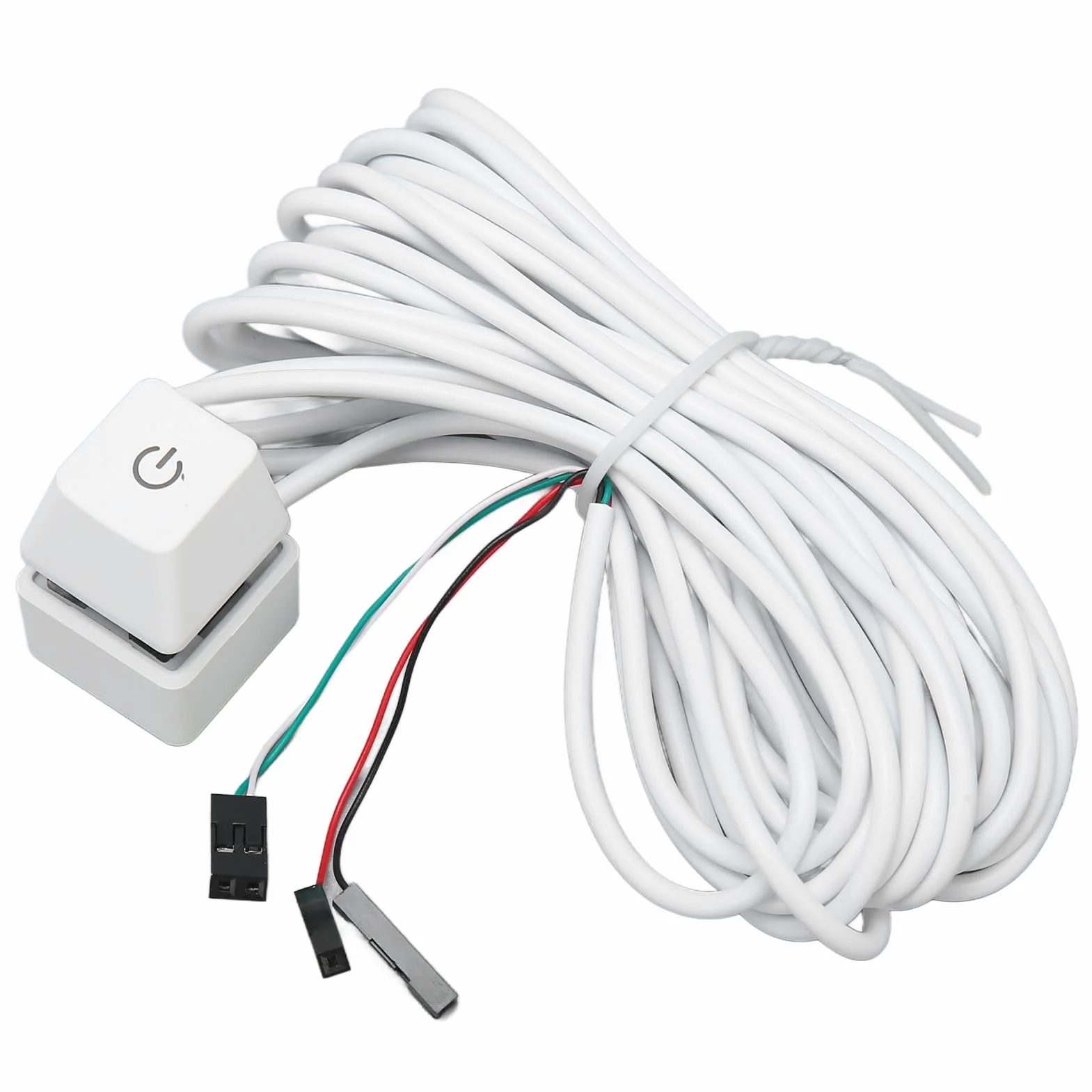 Przełącznik Zasilania Komputera PC, Biały Klucz Mechaniczny Zewnętrzny Wyłącznik Zasilania Komputera PC z Podświetleniem, Niebieski Przełącznik, Plug and Play, do Gier (zielone