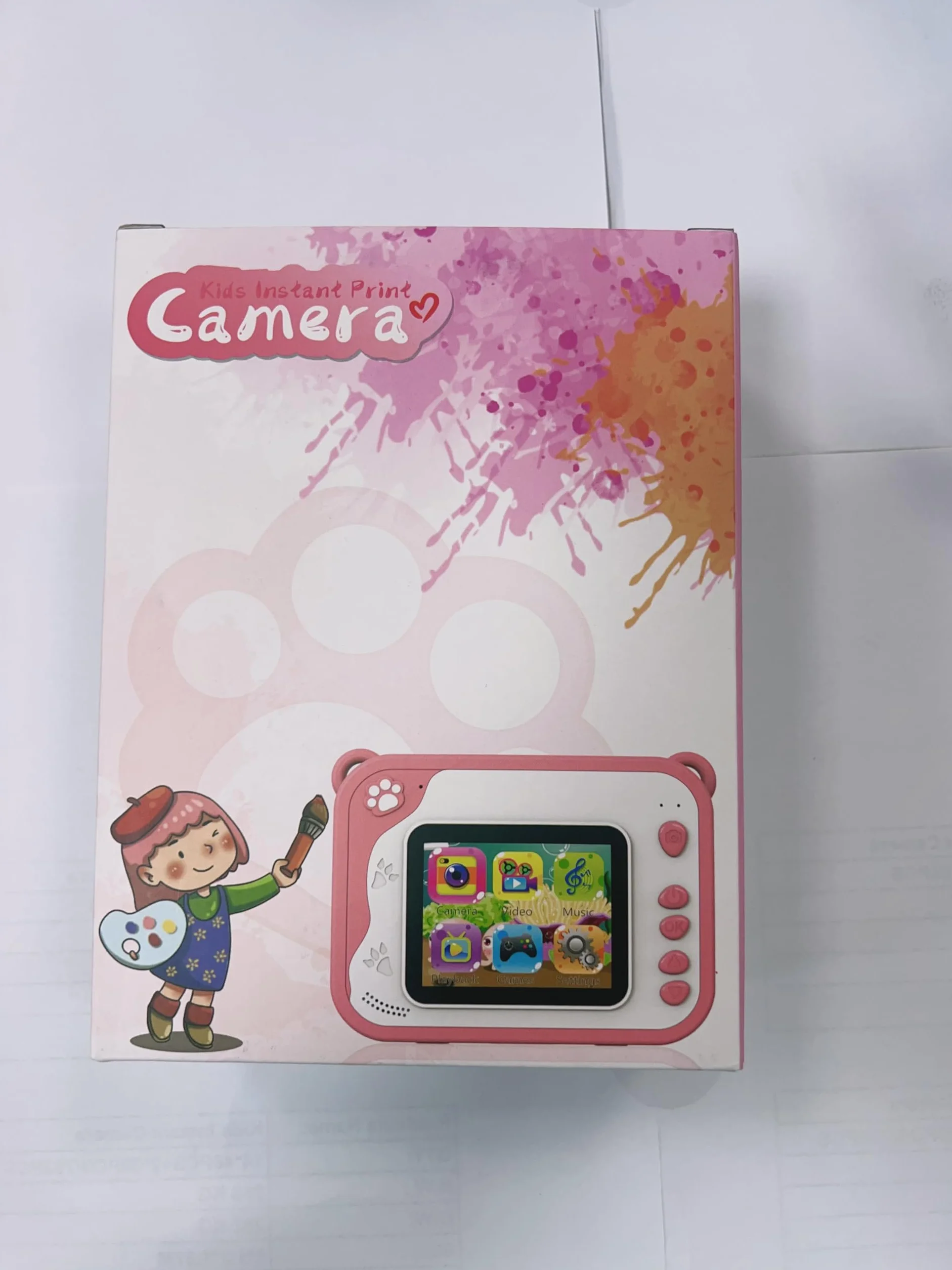 Aparat cyfrowy do natychmiastowego druku dla dzieci 2,4 cala 1080P ekran 32 GB karta SD, długopis 5 kolorów prezenty dla chłopców i dziewcząt