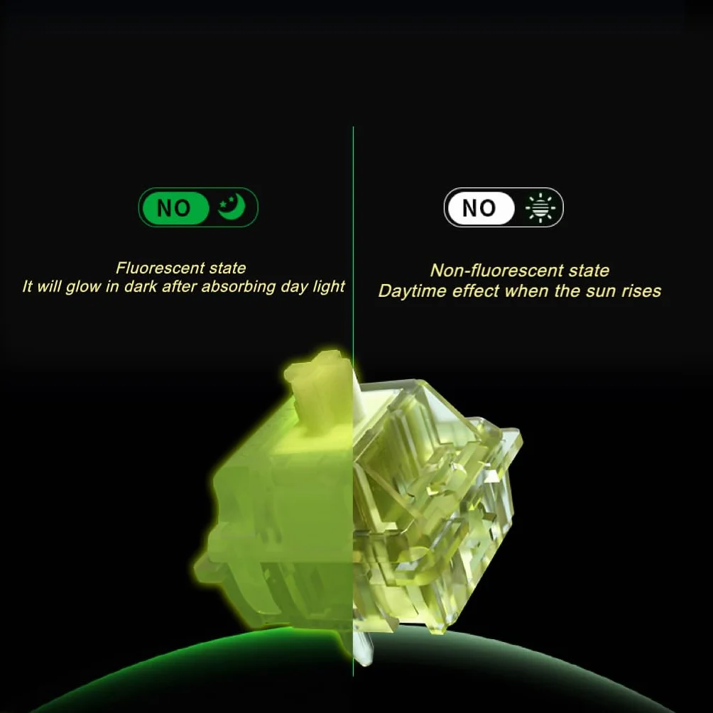 Guyeks Luciola Keyboard Switch liniowy Green RGB LED 5-pin wstępnie Lubricated 36 sztuk