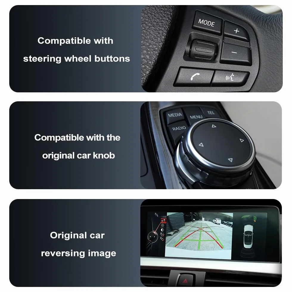 Andream Bezprzewodowy adapter interfejsu CarPlay Android Auto MMI kompatybilny z BMW CIC System Seria 1 2 3 4 5 7 X1 X3 X4 X5 X6 X7 Mini I3 Z4 I8