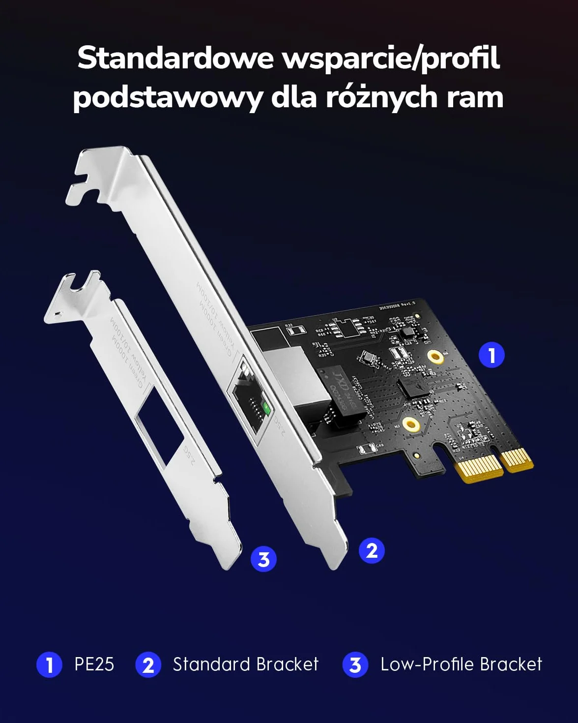 Cudy PE25 karta sieciowa PCI Express 2,5 Gb/s PCIe 2,5 GBase-T RTL8125