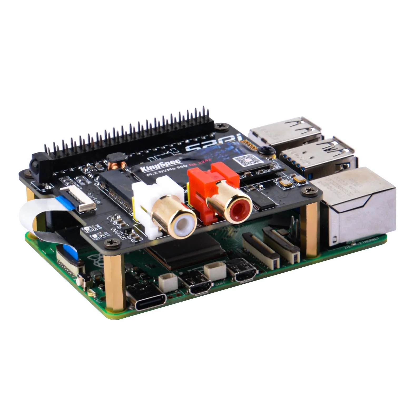 GeeekPi NVDAC PCIe do NVMe SSD Hat i standard DAC+ HiFi DAC dla Raspberry Pi 5