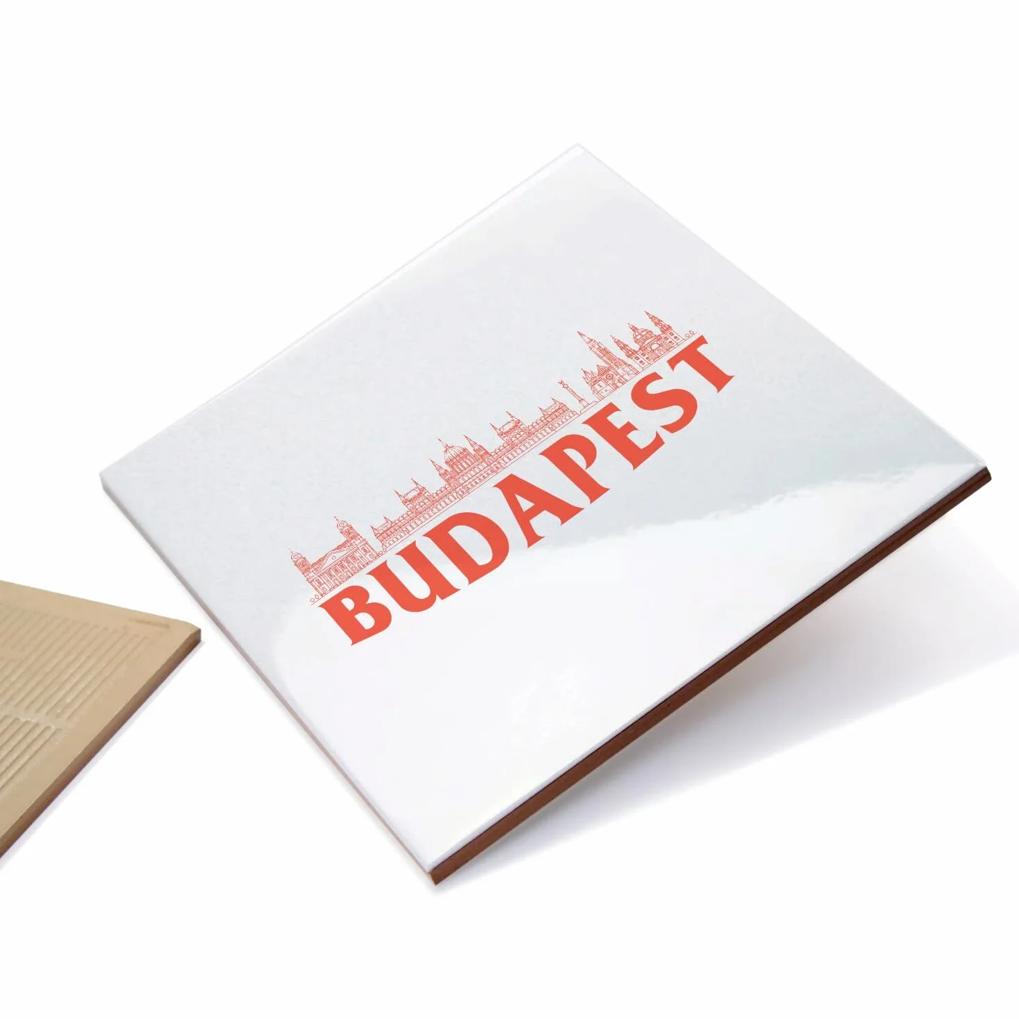 Fantastyczna Ceramiczna Płytka Dekoracyjna 10,8 x 10,8 cm - Budapeszt Minimalistyczny Podróż Węgry Turystyka