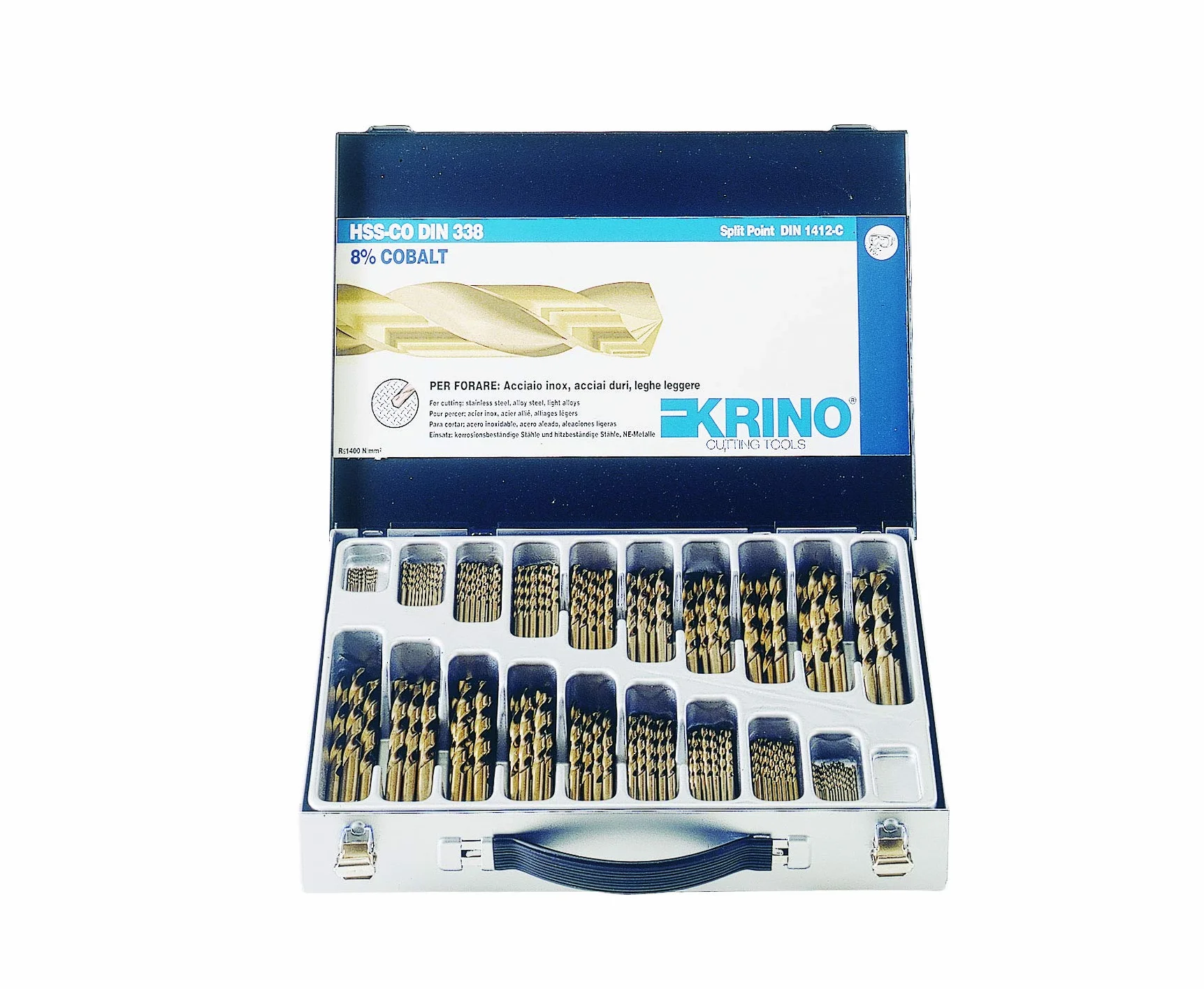 Krino 01135450 01135450-walizka narzędziowa Cobalto 8%, Ø 1-10 x 0,5 mm, 116