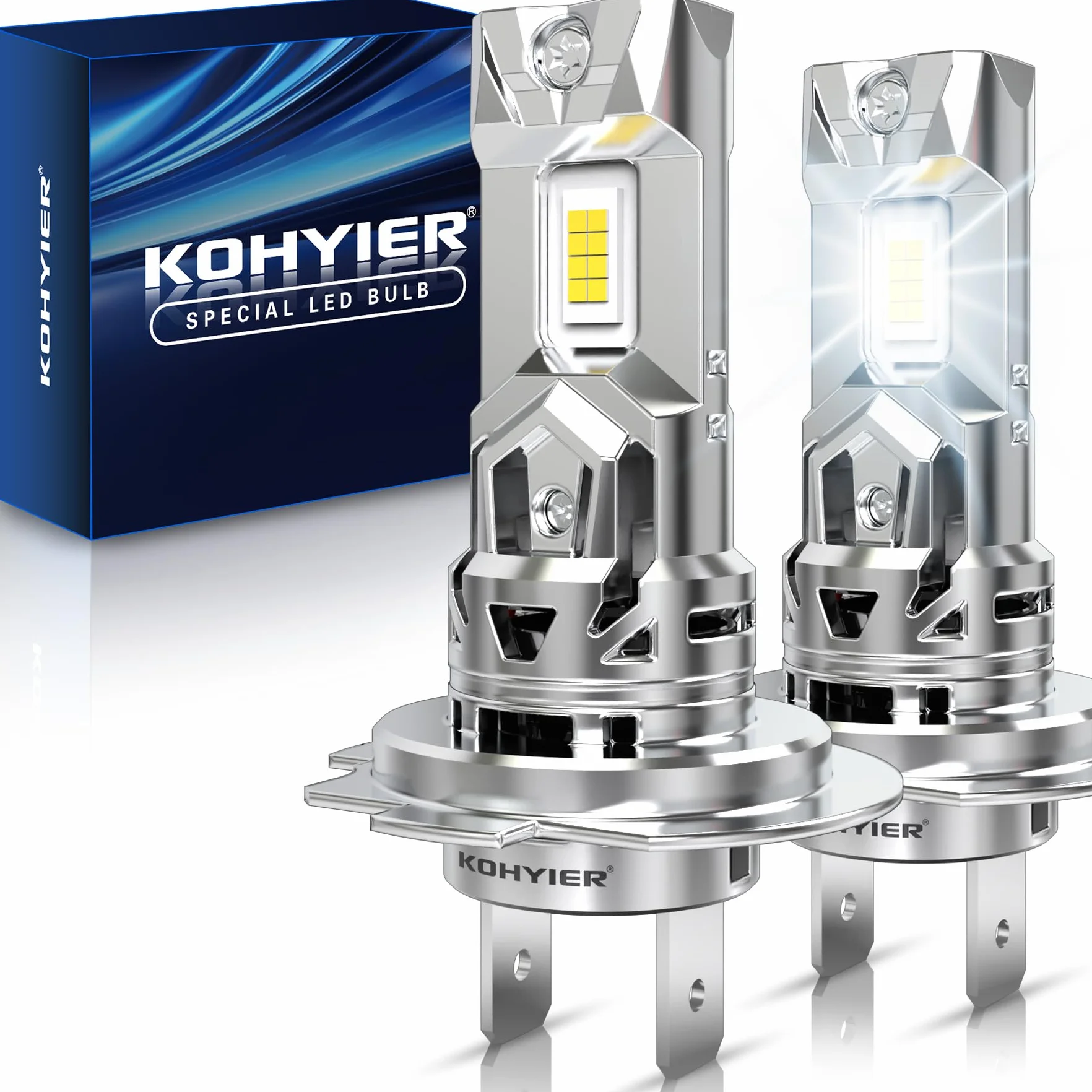 Żarówka LED H7 100W 40000LM, 800% Jaśniejsza Światło Białe 6000K, Miniaturowa Żarówka Przednia H7 LED W Skali 1:1, System Plug And Play, Opakowanie 2 Sztuki