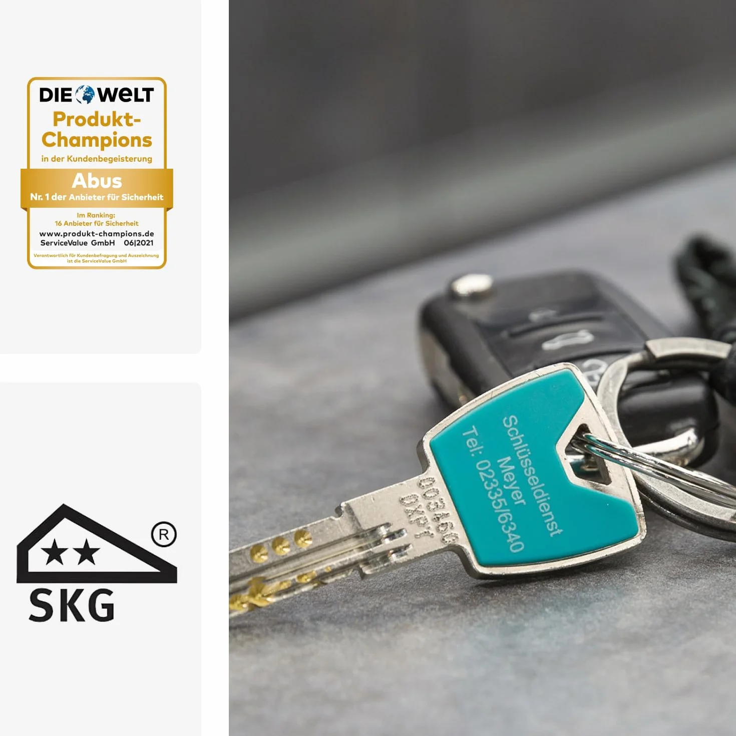 ABUS Cylinder profilowy XP20SN 35/35 z kartą bezpieczeństwa i 3 kluczami, 73727