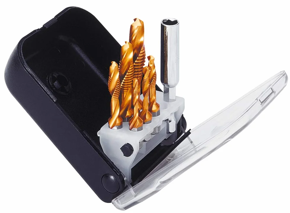 Exact Zestaw klipsów, zestaw bitów SGE-Bit B, M3-M10 + adapter, HSS, powłoka TiN, DIN 3126