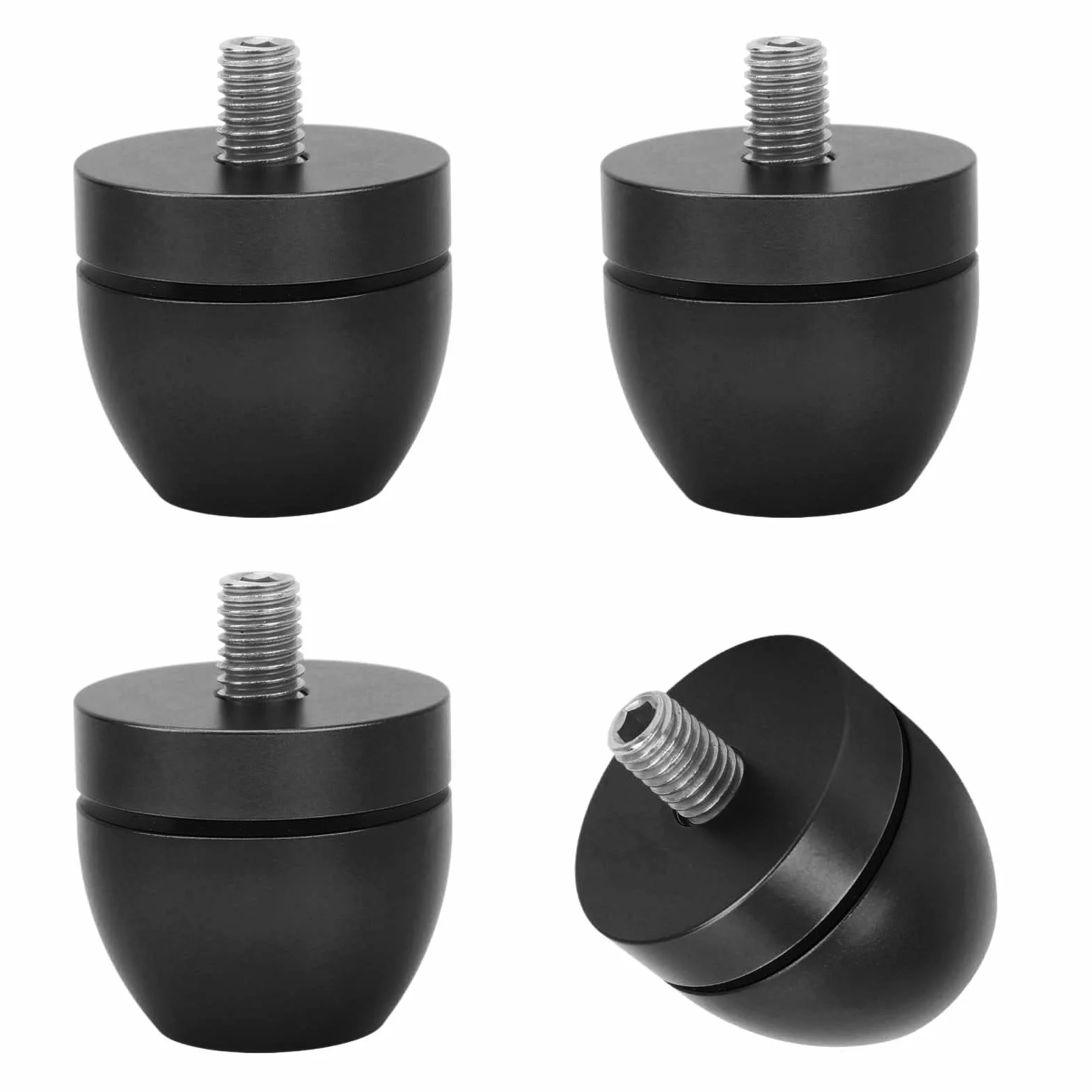 Podkładki Amortyzujące Izolacja Głośnika ze Stopu Aluminium Tłumik Nóżki Wzmocnienie Metal (BLACK)