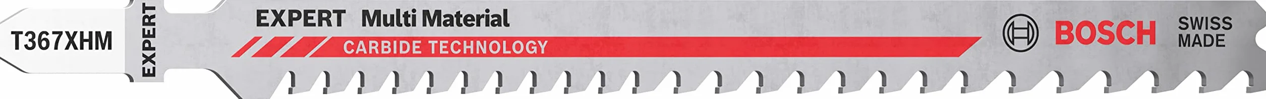 Bosch 3x Brzeszczot do wyrzynarki EXPERT Multi Material T367XHM (do Drewno z twardym metalem, Twarda stal, Długość 132 mm, Professional Akcesoria Wyrzynarka)
