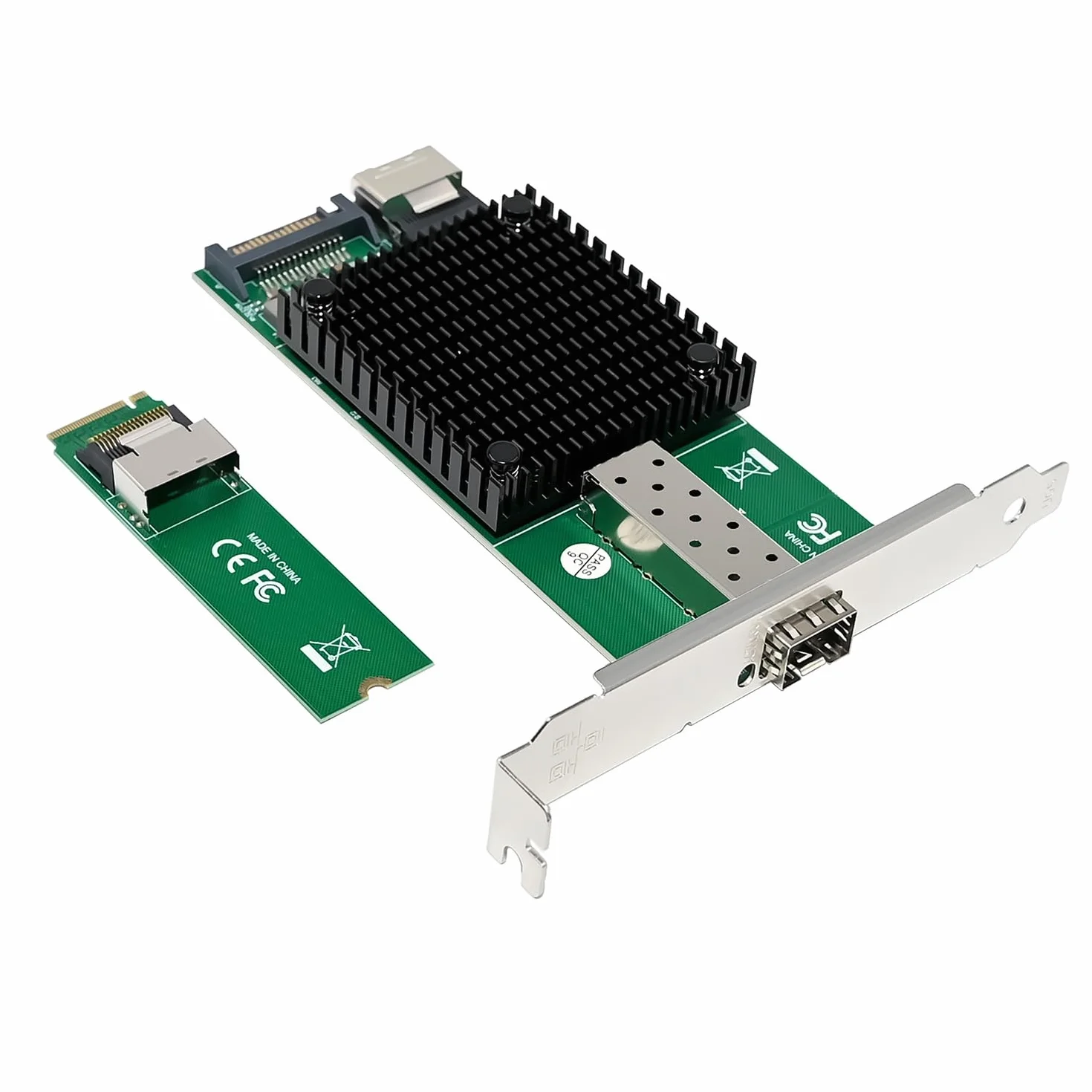 Karta Netwrok M.2 NVMe 10G (klucz M SFP+ PCIe X4, z kontrolerem Intel 82599(X520-DA1), karta sieciowa 10 GB RJ45 Ethernet, z kablem SFF-8087, obsługą PXE i UEFI