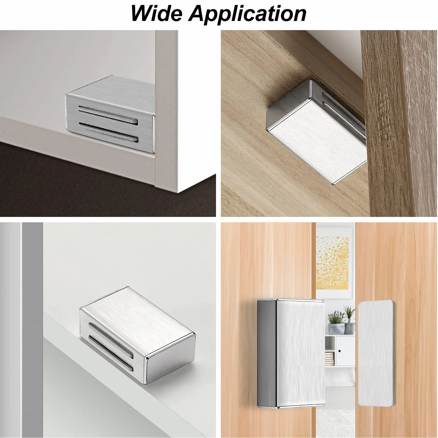 Zatrzaski magnetyczne, mocne, 6 sztuk, magnes do drzwi, samoprzylepny, magnetyczne zamknięcie na drzwi szafy, mocne zamki magnetyczne do szuflad, magnesy do mebli szafkowych, magnesy do szafek