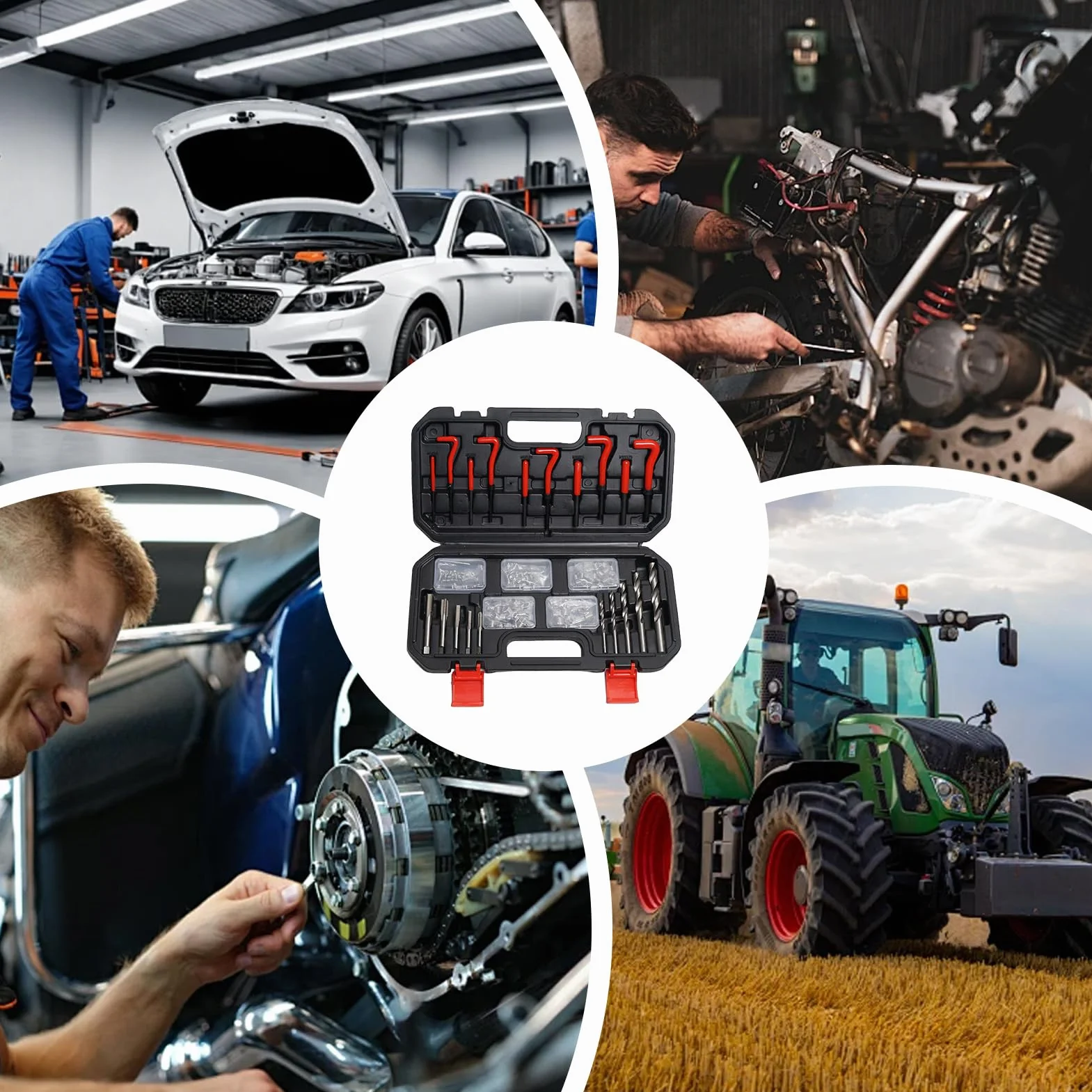 Helicoil Zestaw do Naprawy Gwintów Wytrzymałe wstawki przemysłowe | Do regeneracji gwintów w silnikach Do głowic cylindrów, pojazdów i maszyn przemysłowych i