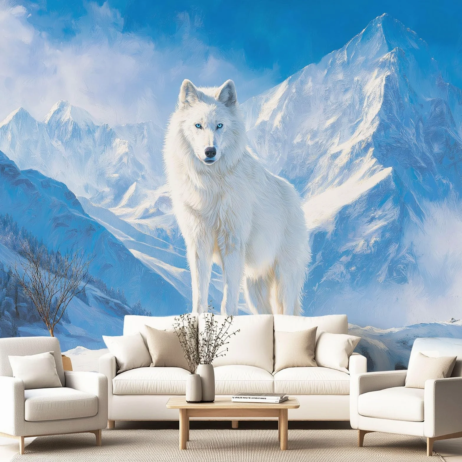 Kinowa, natura, motyw zwierzęcy, wilk, Snow Berg, fototapeta, dekoracja ścienna, tapeta z motywem, 300 x 210 cm, dekoracja ścienna, tapeta ze wzorem do salonu, sypialni